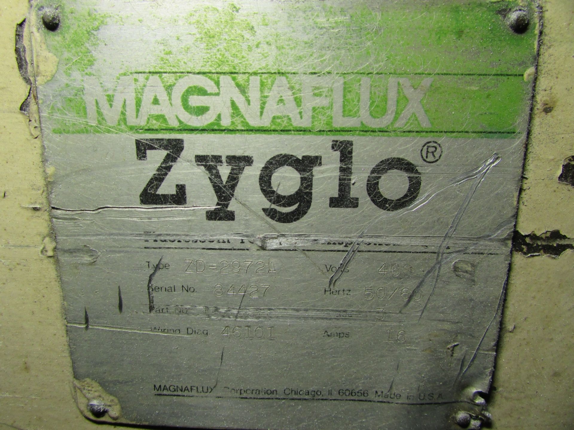 MAGNAFLUX ELECTRIC OVEN, MODEL ZYGLO ZD-2972A, 30" X 70" X 24" CHAMBER, HONEYWELL CHART RECORDER, W/ - Image 10 of 10