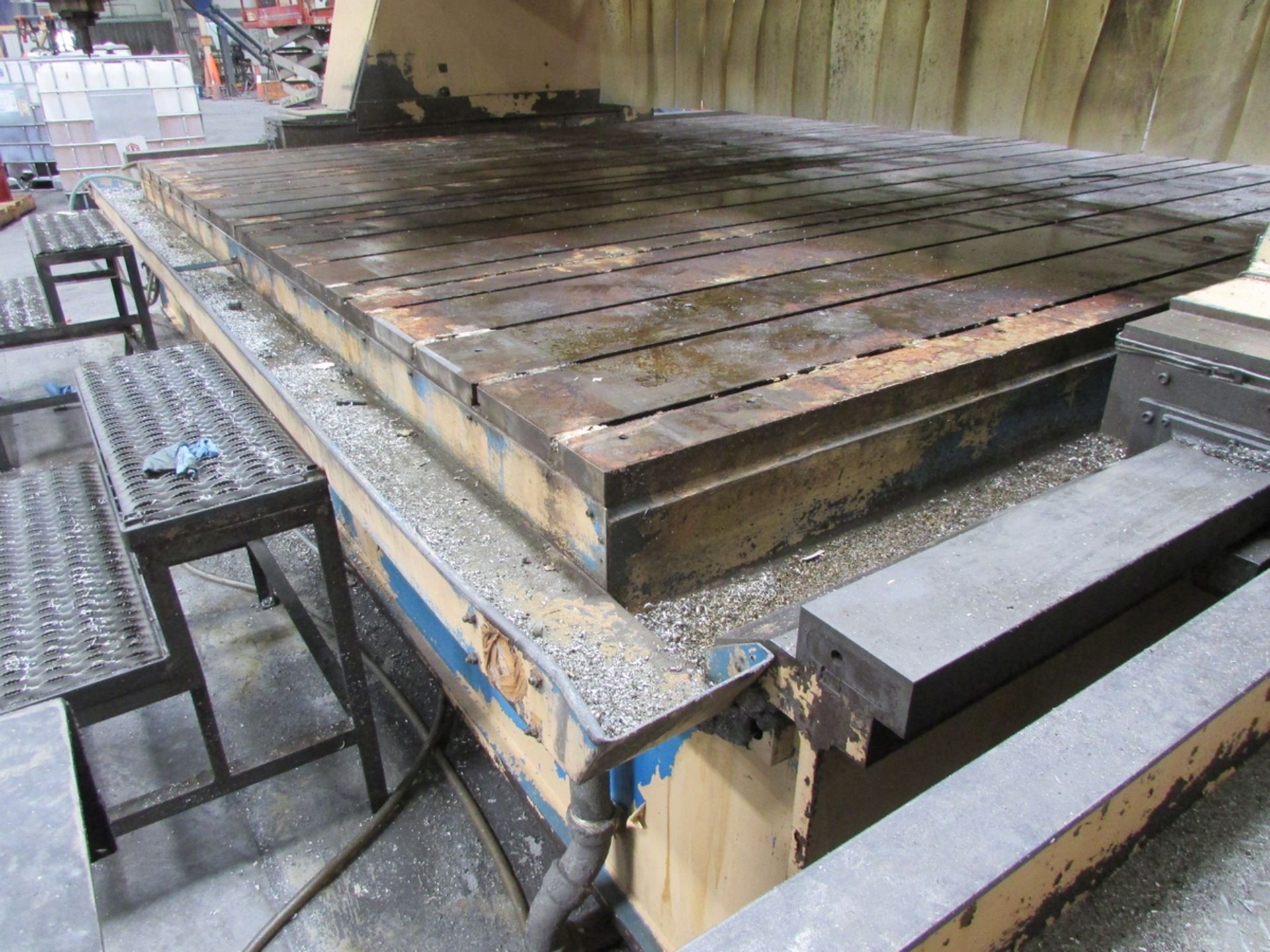 T-SLOTTED GANTRY MILL TABLE, 120' X 160", 125' BEDWAY LENGTH - Image 15 of 18