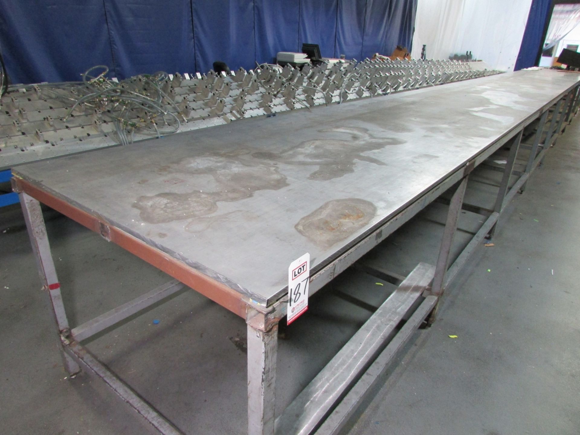 ALUMINUM TOP LAYOUT TABLE, 45' X 4' X 3/4" - Image 2 of 5