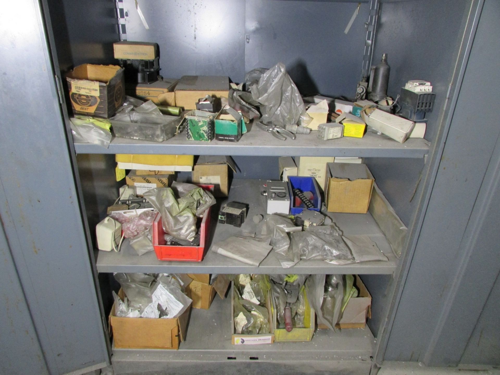 LOT - (3) 2-DOOR CABINETS, W/ CONTENTS: ASSORTED PARTS, FUSES, HARDWARE, ETC. - Image 10 of 10