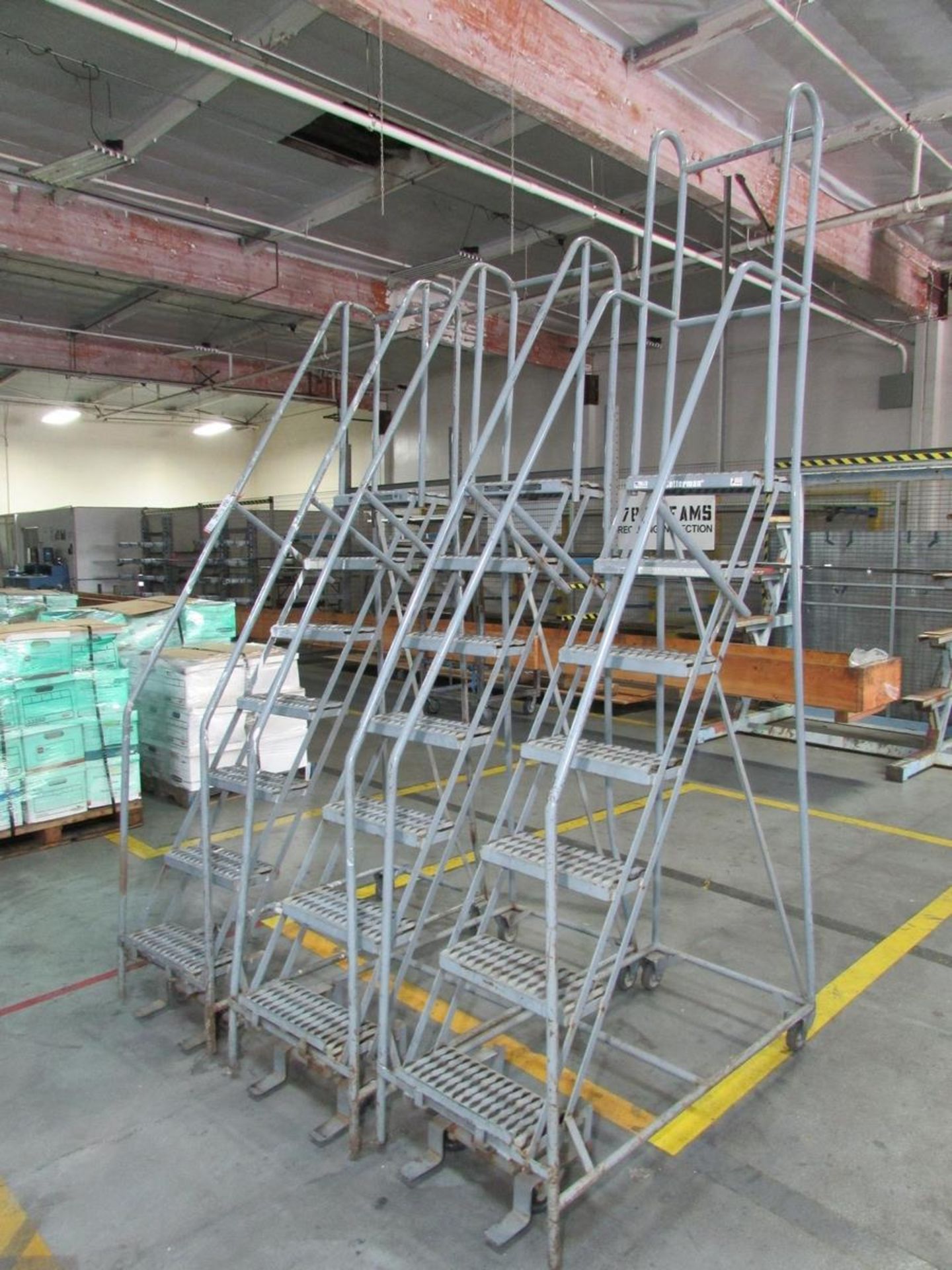 LOT - (3) COTTERMAN 7-STEP ROLLING SAFETY STAIRCASES - Image 3 of 3