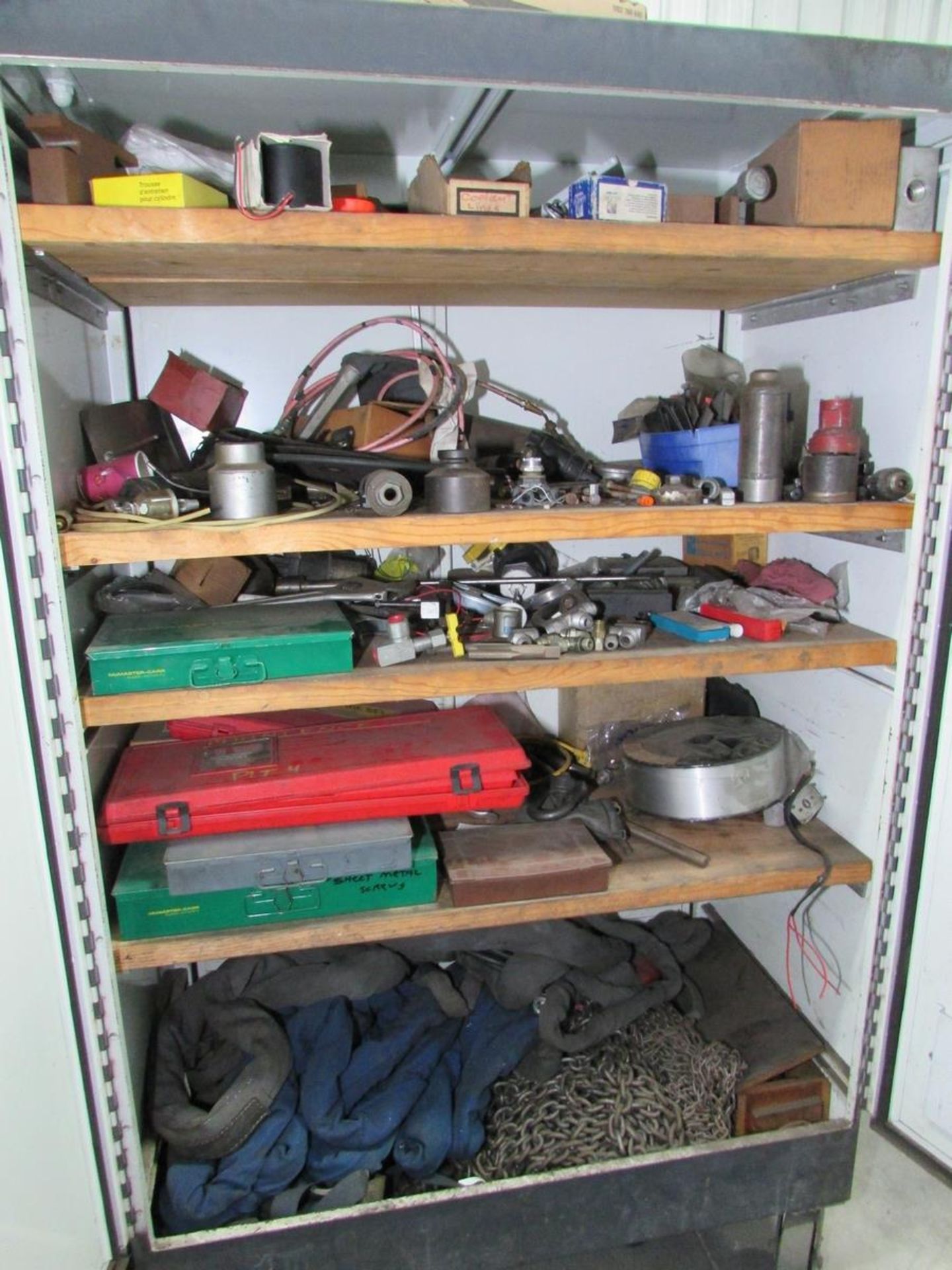 LOT - (1) 2-DOOR CABINET & (1) SHELF UNIT, W/ CONTENTS: ASSORTED PIPE AND CONDUIT FITTINGS, - Image 2 of 7