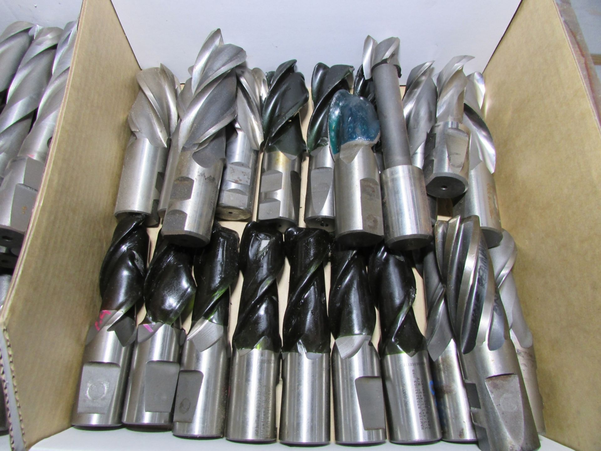 LOT - (4) BINS OF ASSORTED HSS 1"- 2" END MILLS - Image 2 of 5