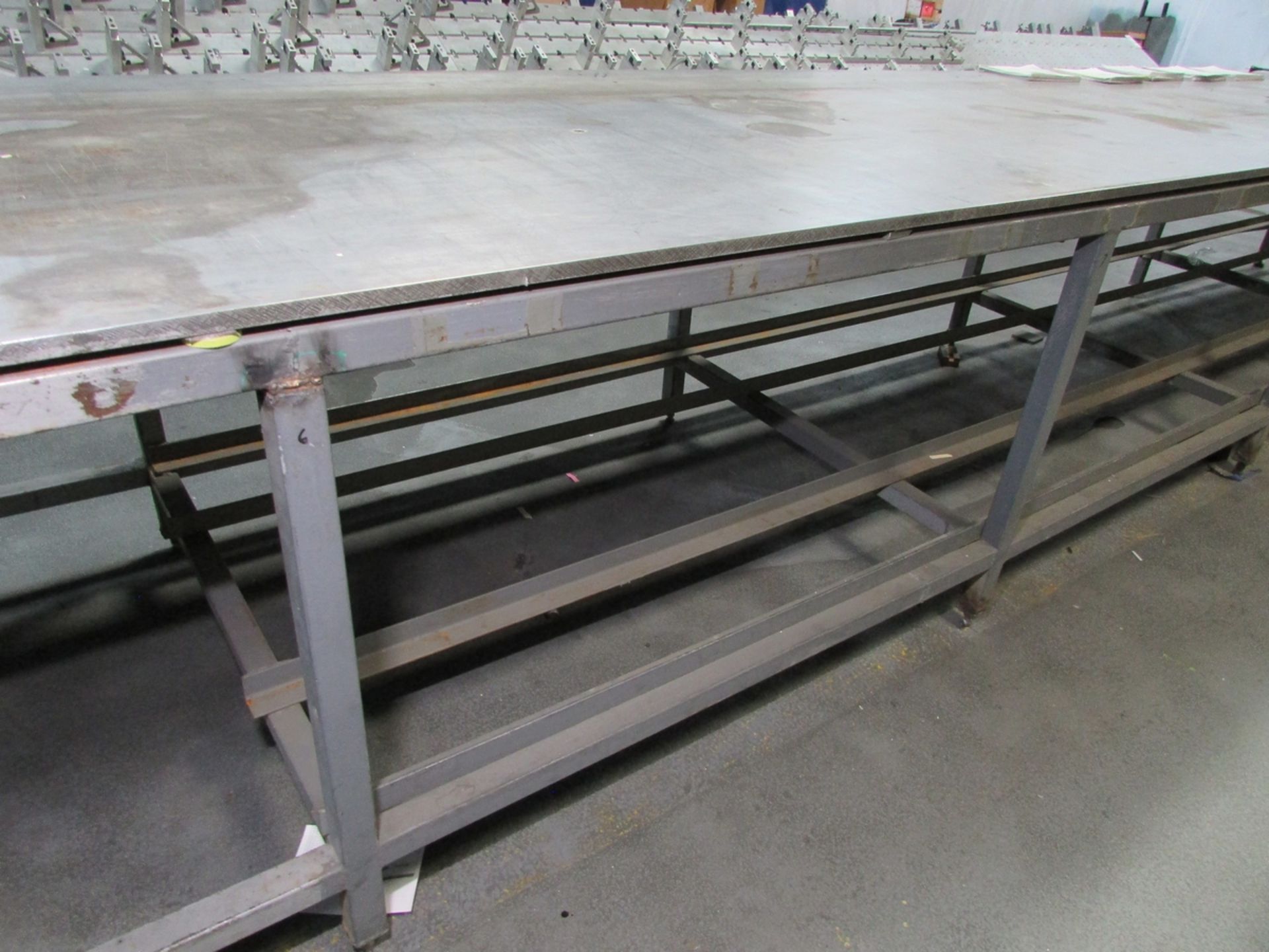 ALUMINUM TOP LAYOUT TABLE, 45' X 4' X 3/4" - Image 3 of 5