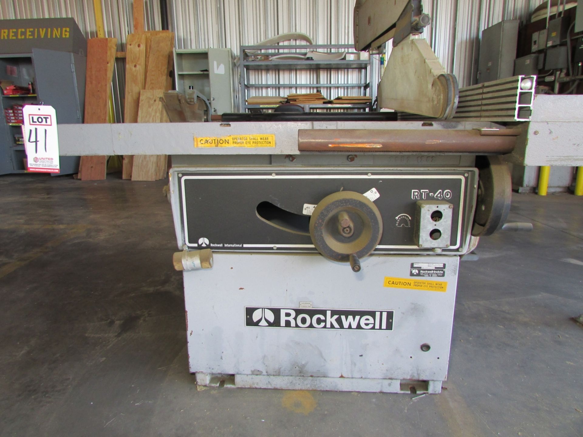 ROCKWELL INVICTA 12" TILTING ARBOR TABLE SAW, MODEL RT-40, S/N 1012, ALTENDORF WA107 GUARD, 60" X - Image 3 of 10