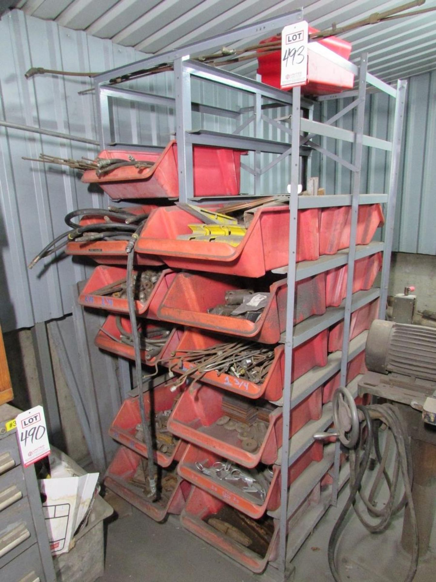 LOT - (10) SHELVING UNITS, W/ MISC. CONTENTS: LARGE ASSORTMENT OF HARDWARE, NUTS, BOLTS, FITTINGS, - Image 13 of 17