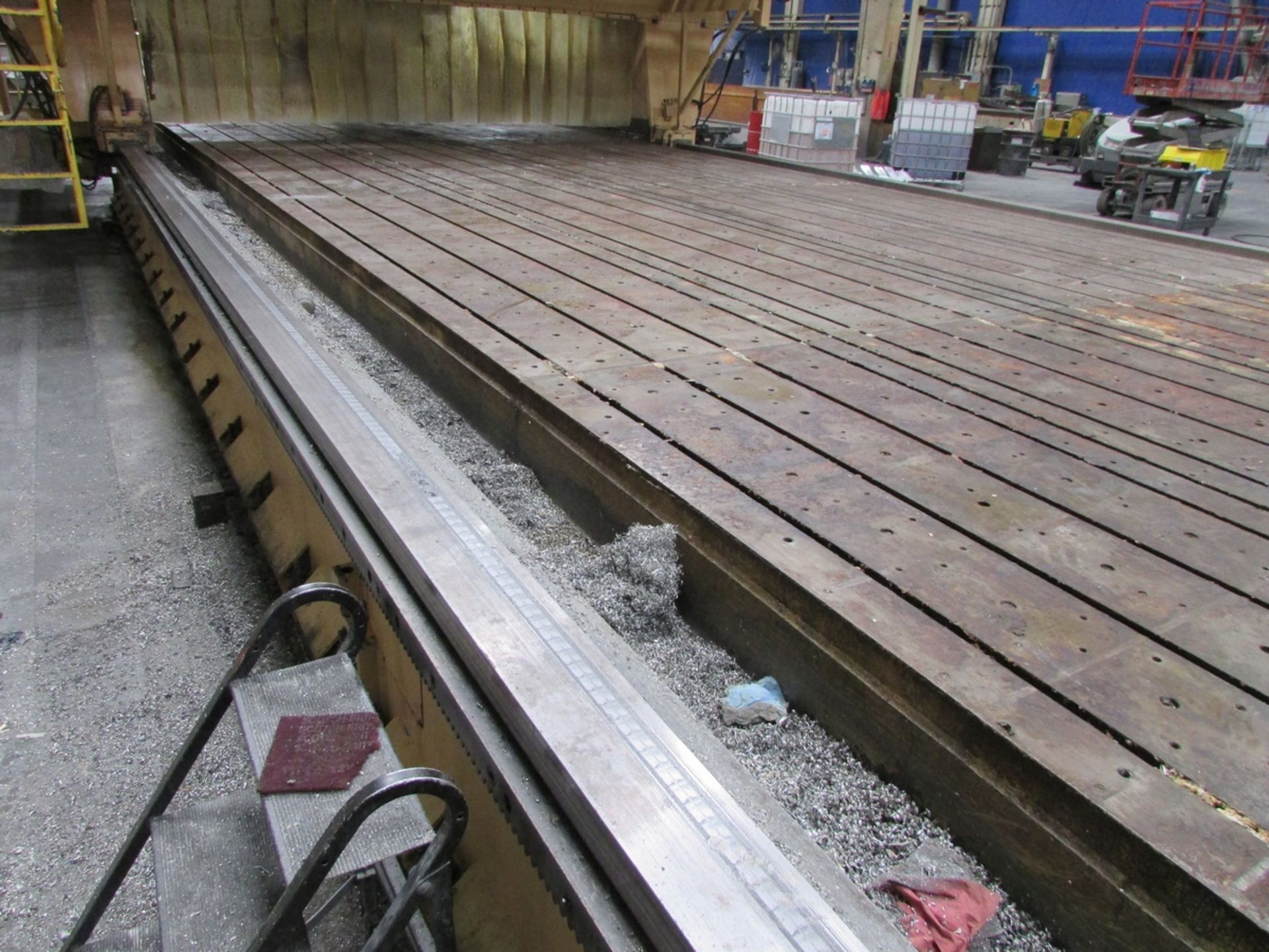 T-SLOTTED GANTRY MILL TABLE, 120' X 160", 125' BEDWAY LENGTH - Image 14 of 18