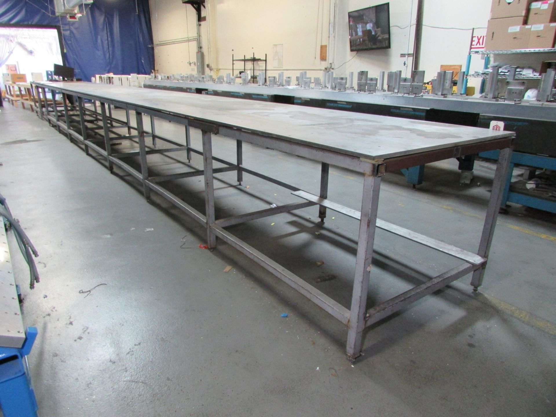 ALUMINUM TOP LAYOUT TABLE, 45' X 4' X 3/4" - Image 5 of 5