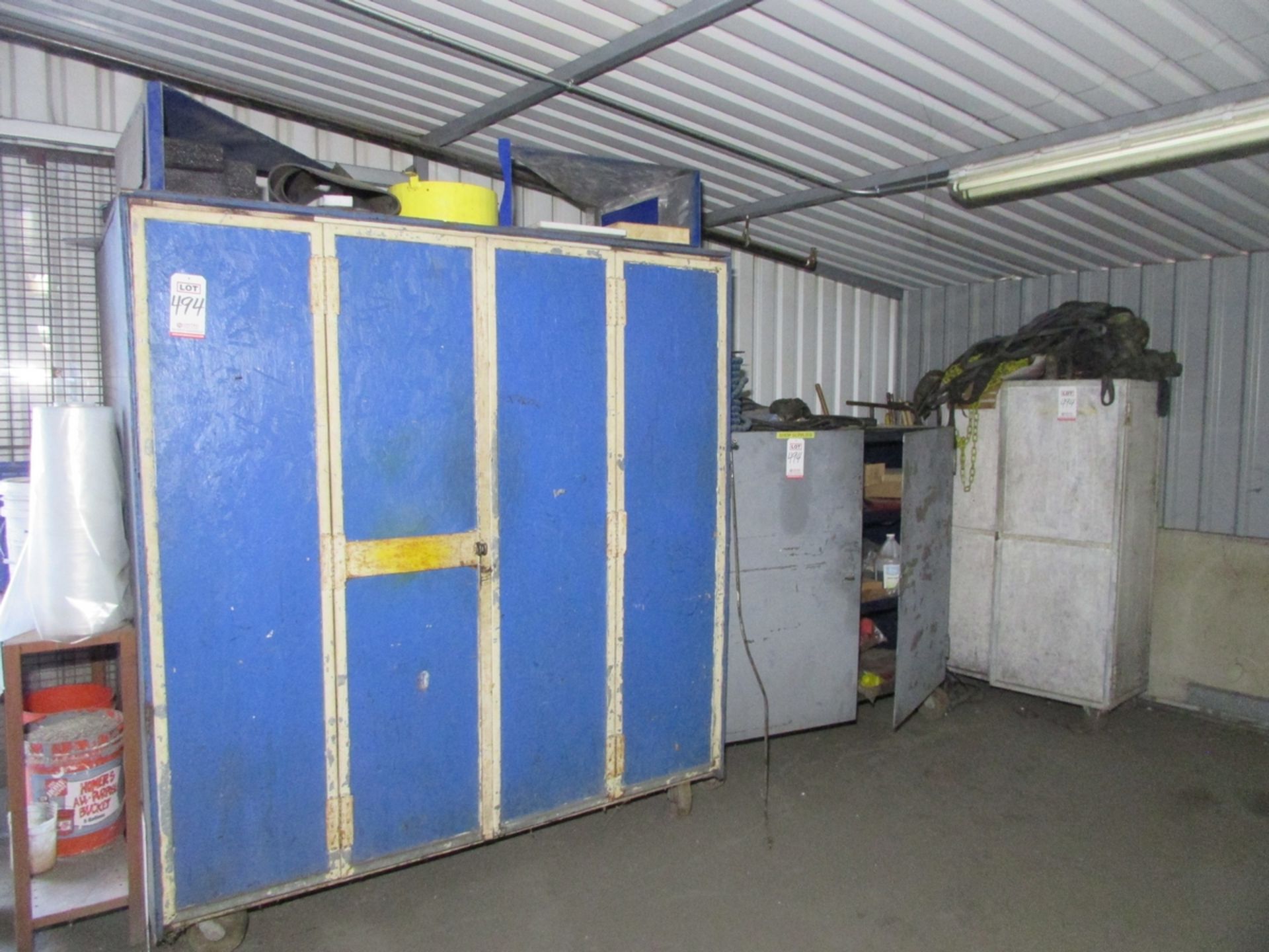LOT - (8) ROLLING STORAGE CABINETS, W/ ASSORTED SHOP SUPPLIES AND CONTENTS, TO INCLUDE: LIFTING