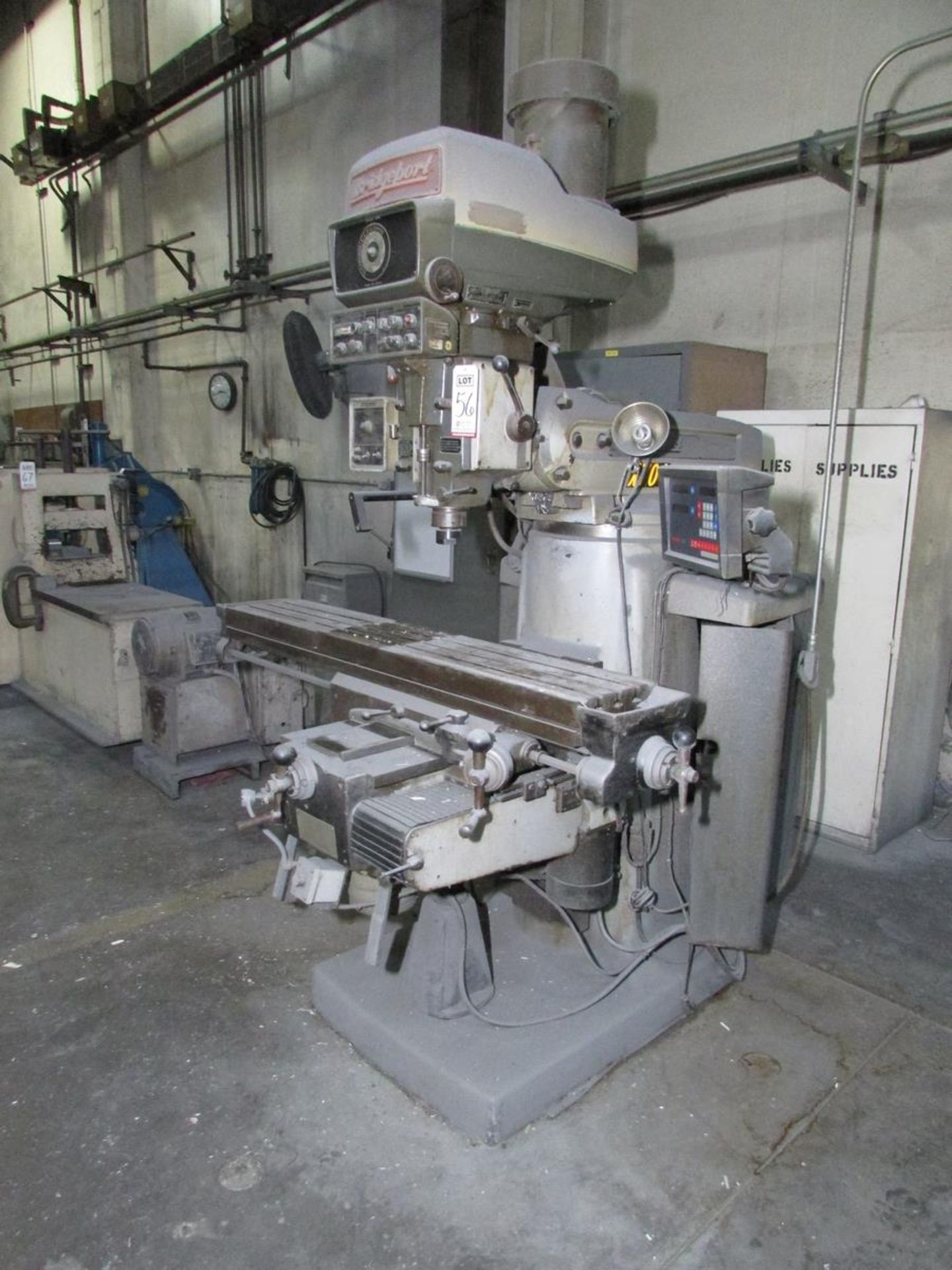 BRIDGEPORT VERTICAL MILLING MACHINE, SERIES II, 58" X 11" T-SLOTTED TABLE W/ TABLE AND KNEE POWER - Image 3 of 12