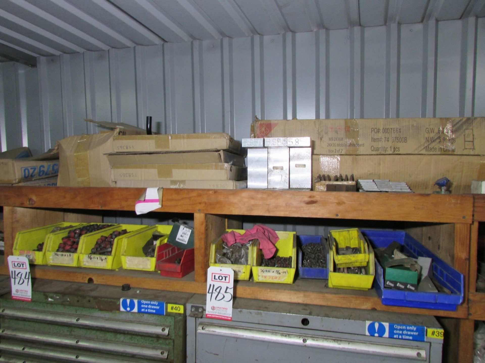 LOT - (10) SHELVING UNITS, W/ MISC. CONTENTS: LARGE ASSORTMENT OF HARDWARE, NUTS, BOLTS, FITTINGS, - Image 10 of 17