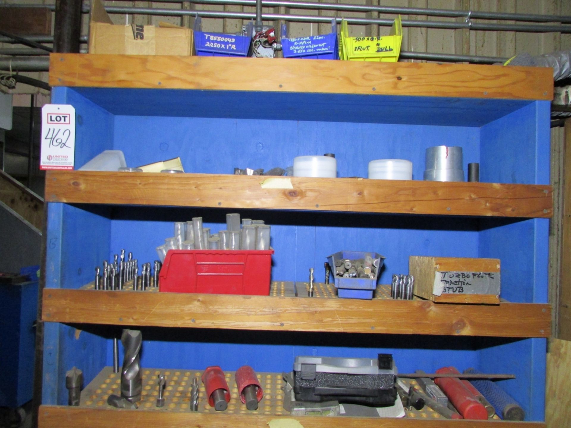 LOT - LARGE ASSORTMENT OF HSS MILLS, FORM CUTTERS, SLOT CUTTERS AND MISC. TOOLING ON (7) WOOD - Image 2 of 14