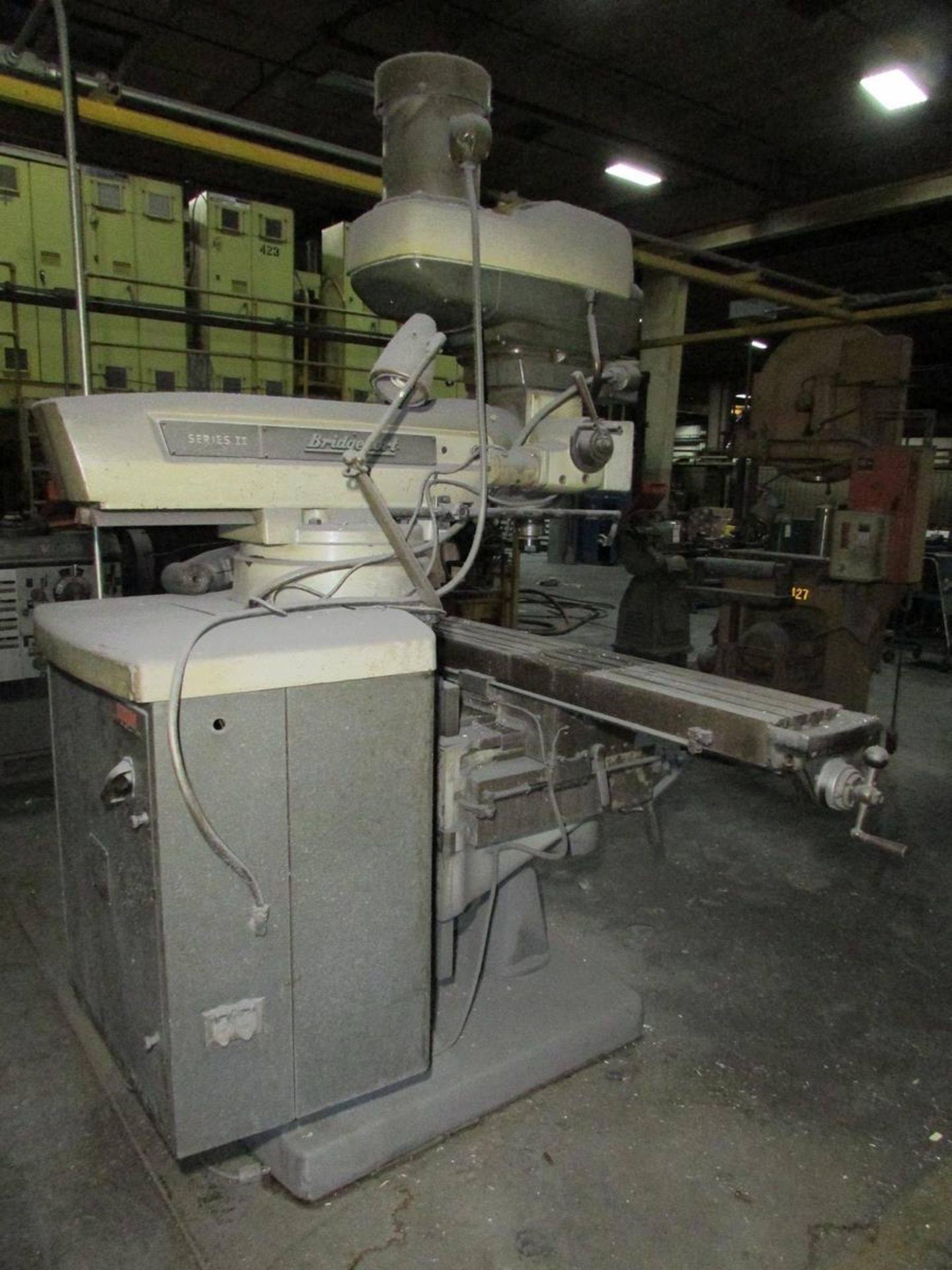 BRIDGEPORT VERTICAL MILLING MACHINE, SERIES II, 58" X 11" T-SLOTTED TABLE W/ TABLE AND KNEE POWER - Image 11 of 12