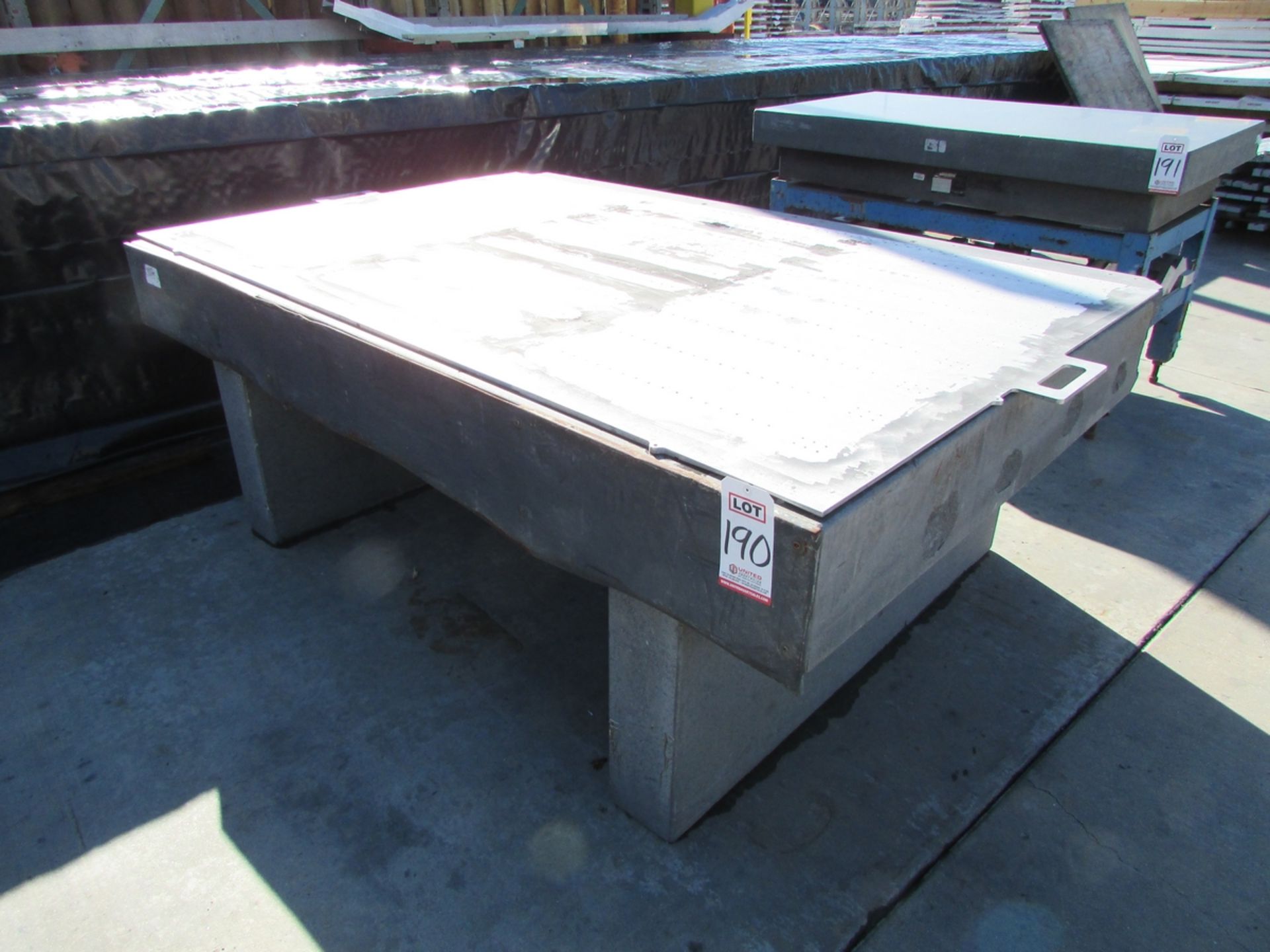 GRANITE SURFACE TABLE, 81" X 57" X 8-3/4"