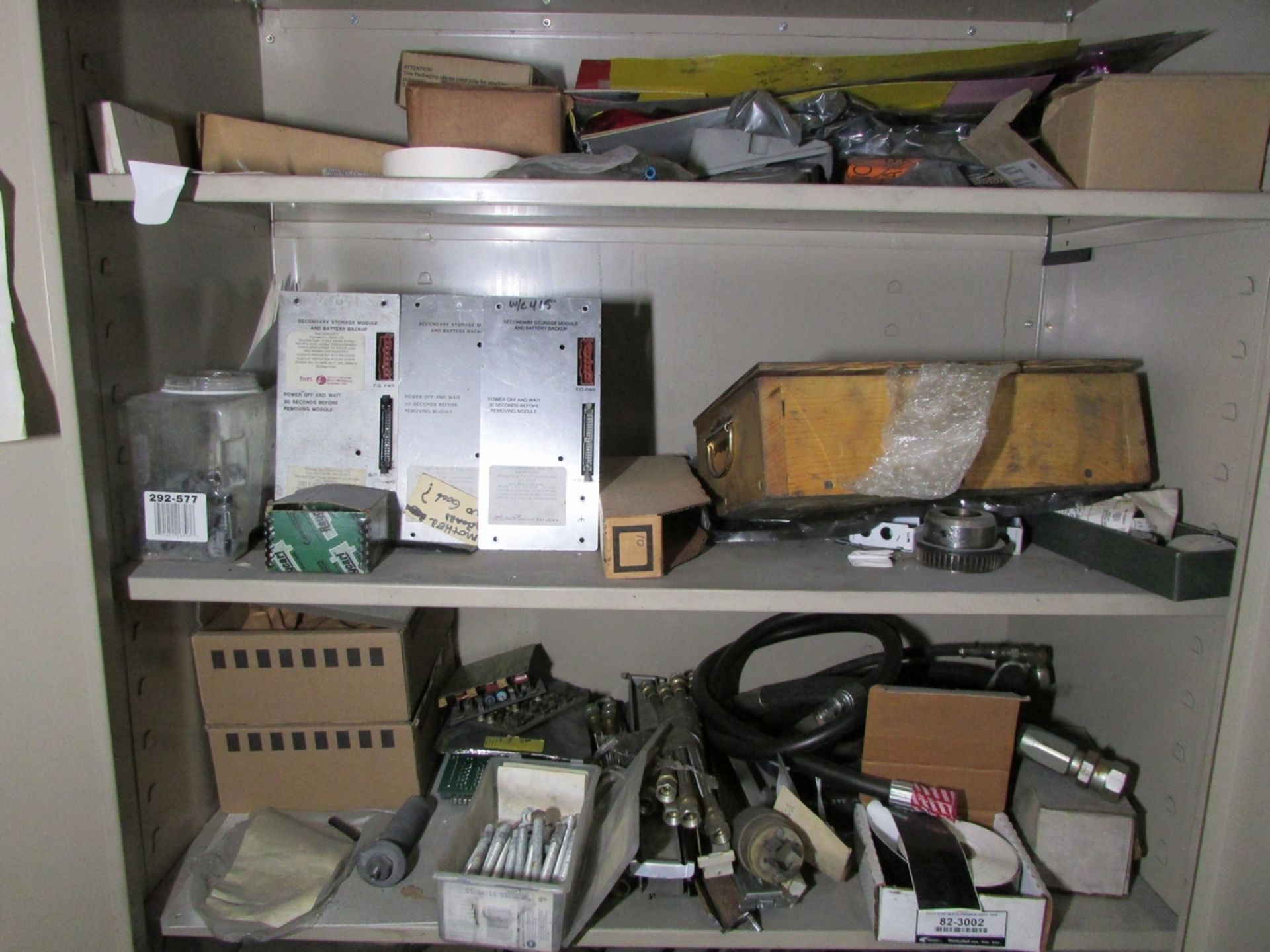 LOT - (3) 2-DOOR CABINETS, W/ CONTENTS: ASSORTED PARTS, FUSES, HARDWARE, ETC. - Image 3 of 10
