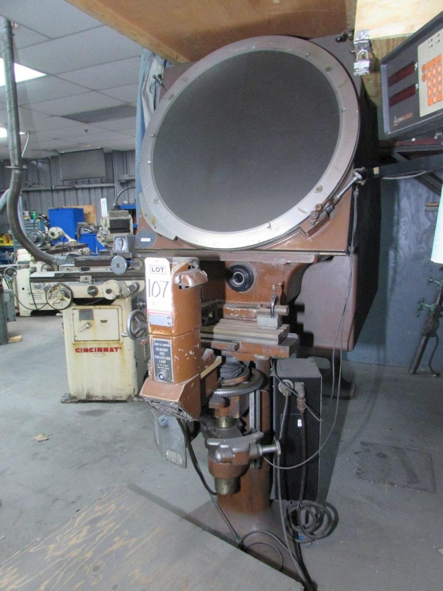 JONES & LAMSON 30" OPTICAL COMPARATOR, 20" X 6" TABLE, 20X OBJECTIVE LENS, ANILAM MINIWIZARD DRO, - Image 8 of 11