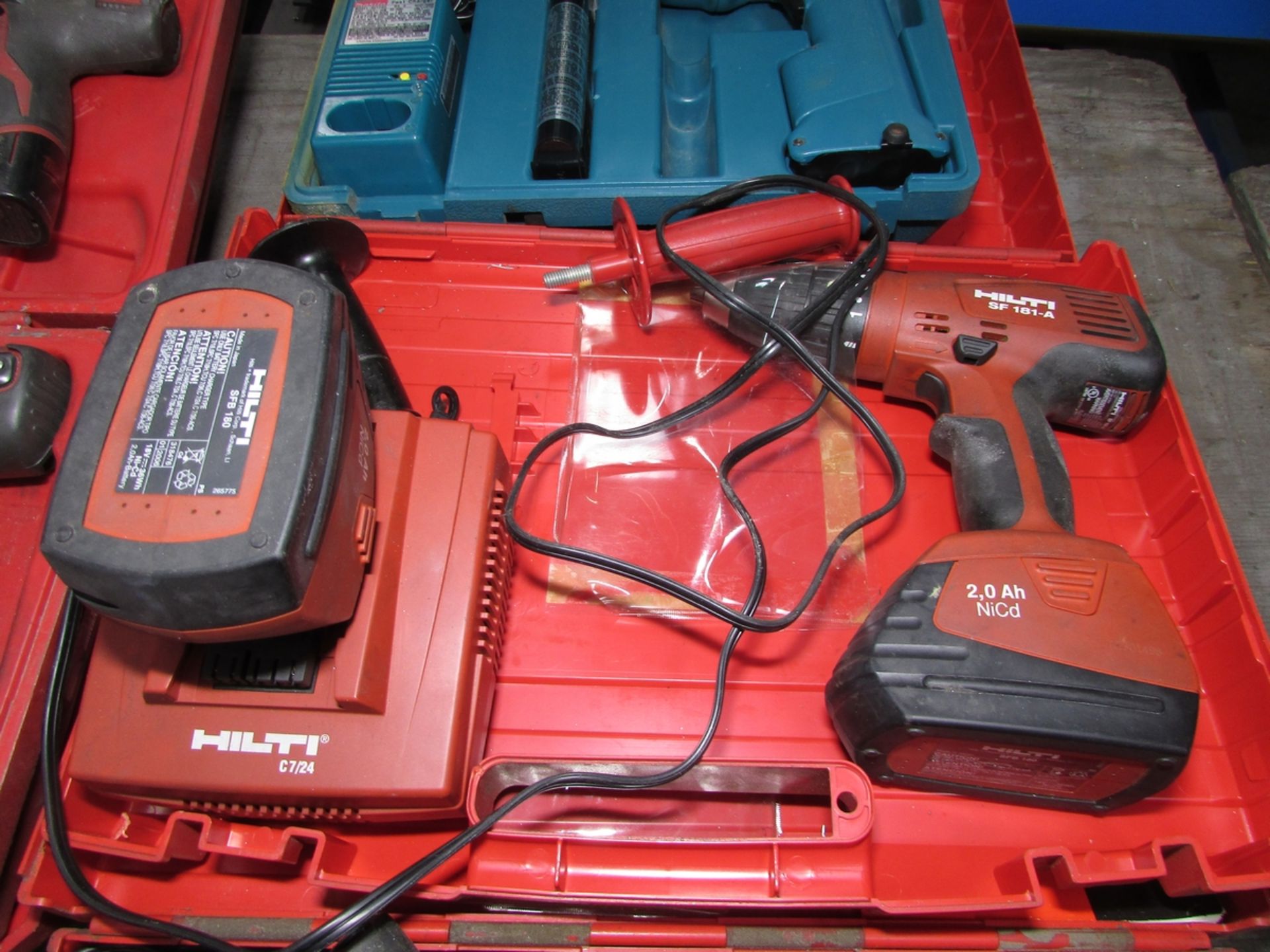 LOT - (8) CORDLESS ELECTRIC POWER TOOLS: (2) HILTI SF 181-A 1/2" ELECTRIC DRILL/DRIVER (NEEDS - Image 3 of 7