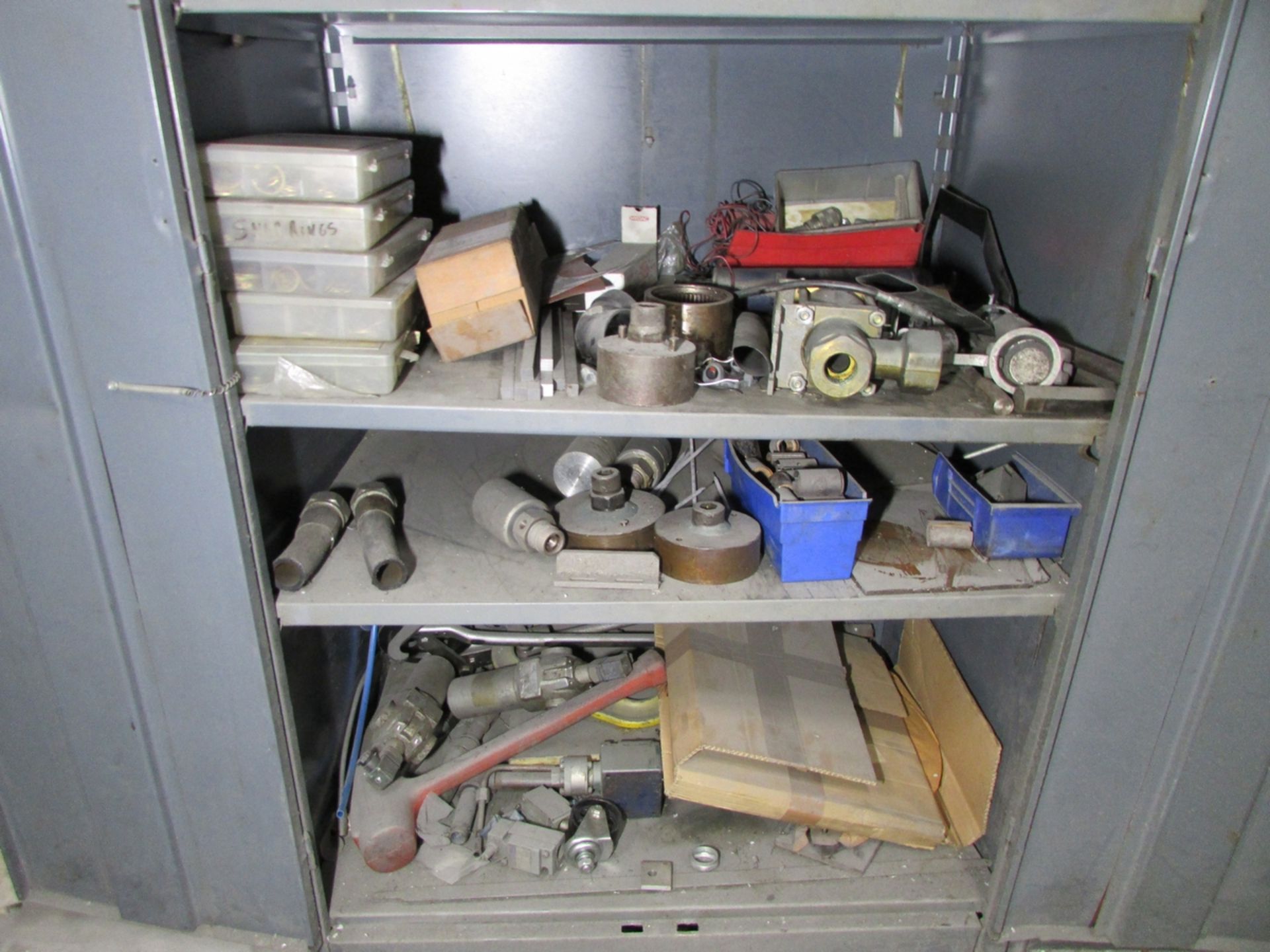 LOT - (3) 2-DOOR CABINETS, W/ CONTENTS: ASSORTED PARTS, FUSES, HARDWARE, ETC. - Image 7 of 10