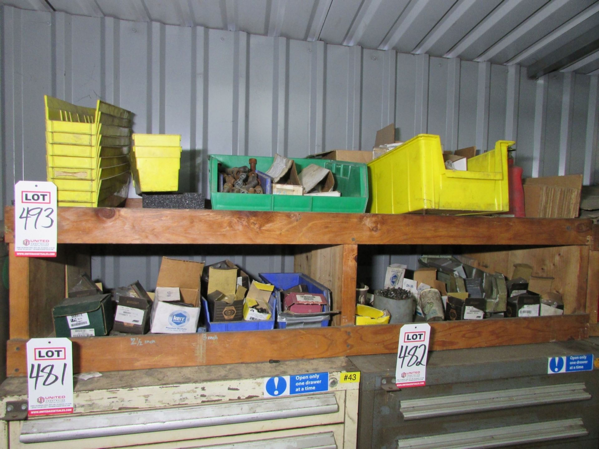 LOT - (10) SHELVING UNITS, W/ MISC. CONTENTS: LARGE ASSORTMENT OF HARDWARE, NUTS, BOLTS, FITTINGS, - Image 12 of 17