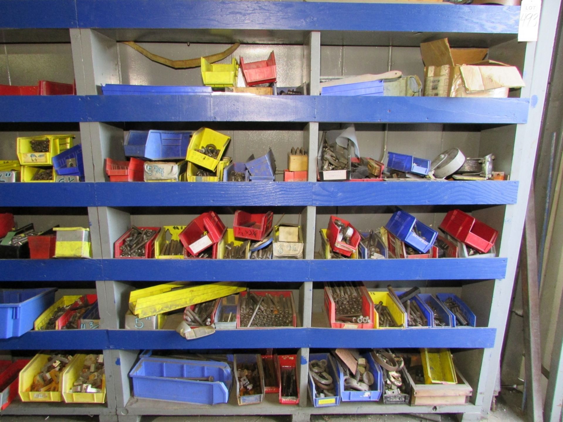 LOT - (10) SHELVING UNITS, W/ MISC. CONTENTS: LARGE ASSORTMENT OF HARDWARE, NUTS, BOLTS, FITTINGS, - Image 2 of 17