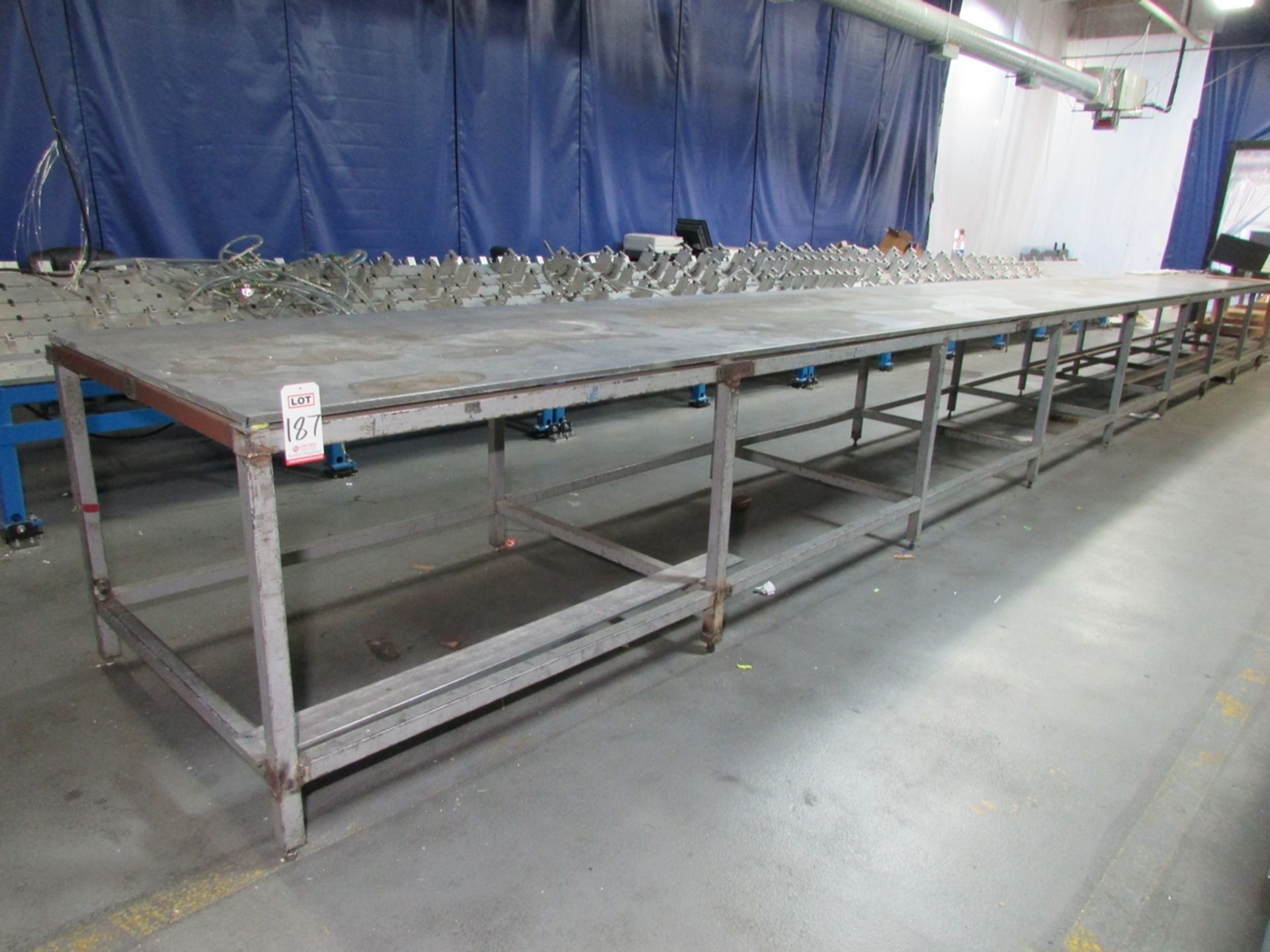 ALUMINUM TOP LAYOUT TABLE, 45' X 4' X 3/4"