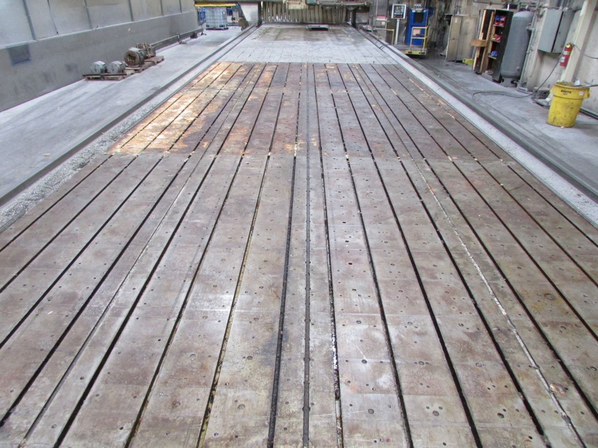 T-SLOTTED GANTRY MILL TABLE, 120' X 160", 125' BEDWAY LENGTH - Image 18 of 18