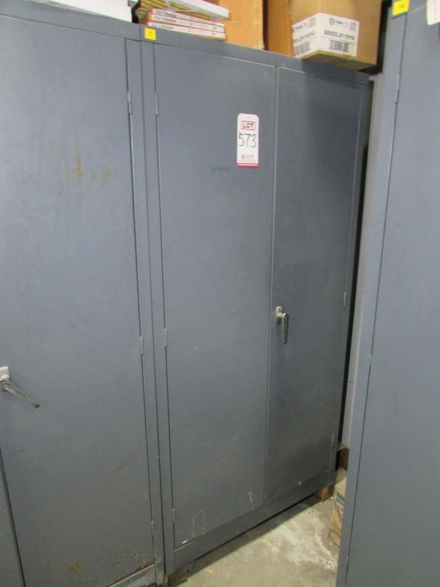 2-DOOR CABINET, W/ CONTENTS: ASSORTED MACHINE CONTROL BOARDS