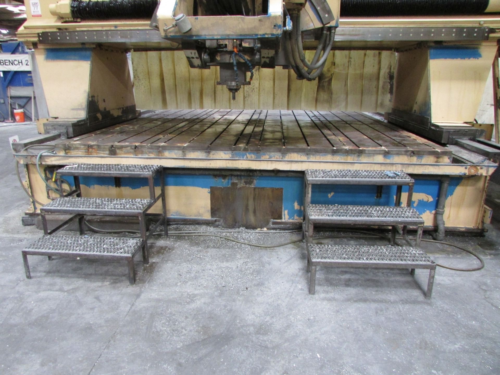 T-SLOTTED GANTRY MILL TABLE, 120' X 160", 125' BEDWAY LENGTH - Image 16 of 18
