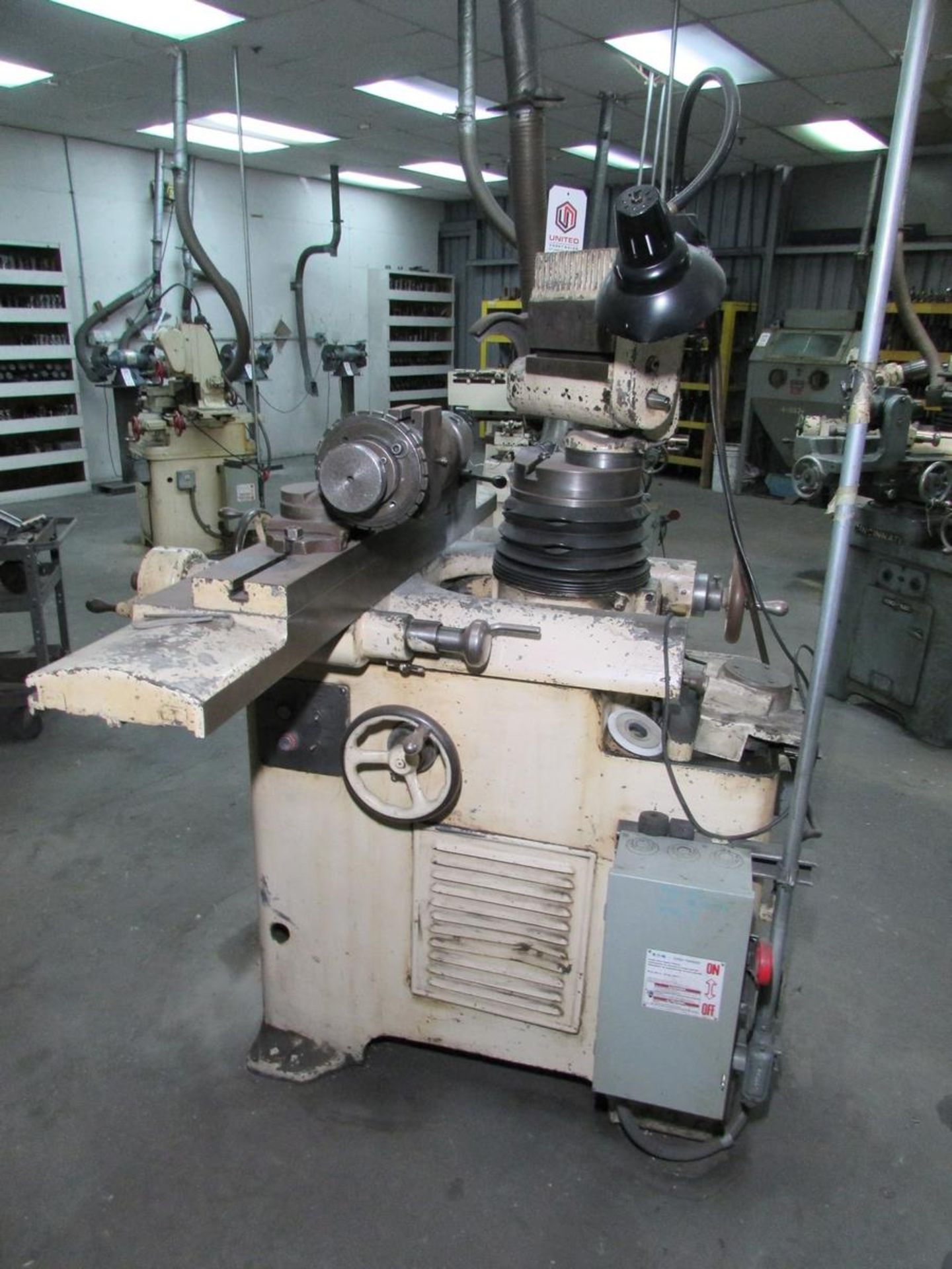 CINCINNATI UNIVERSAL CUTTER AND TOOL GRINDER, MODEL NO. 2, 36" X 5-1/4" T-SLOTTED TABLE, WORKHEAD - Image 8 of 12