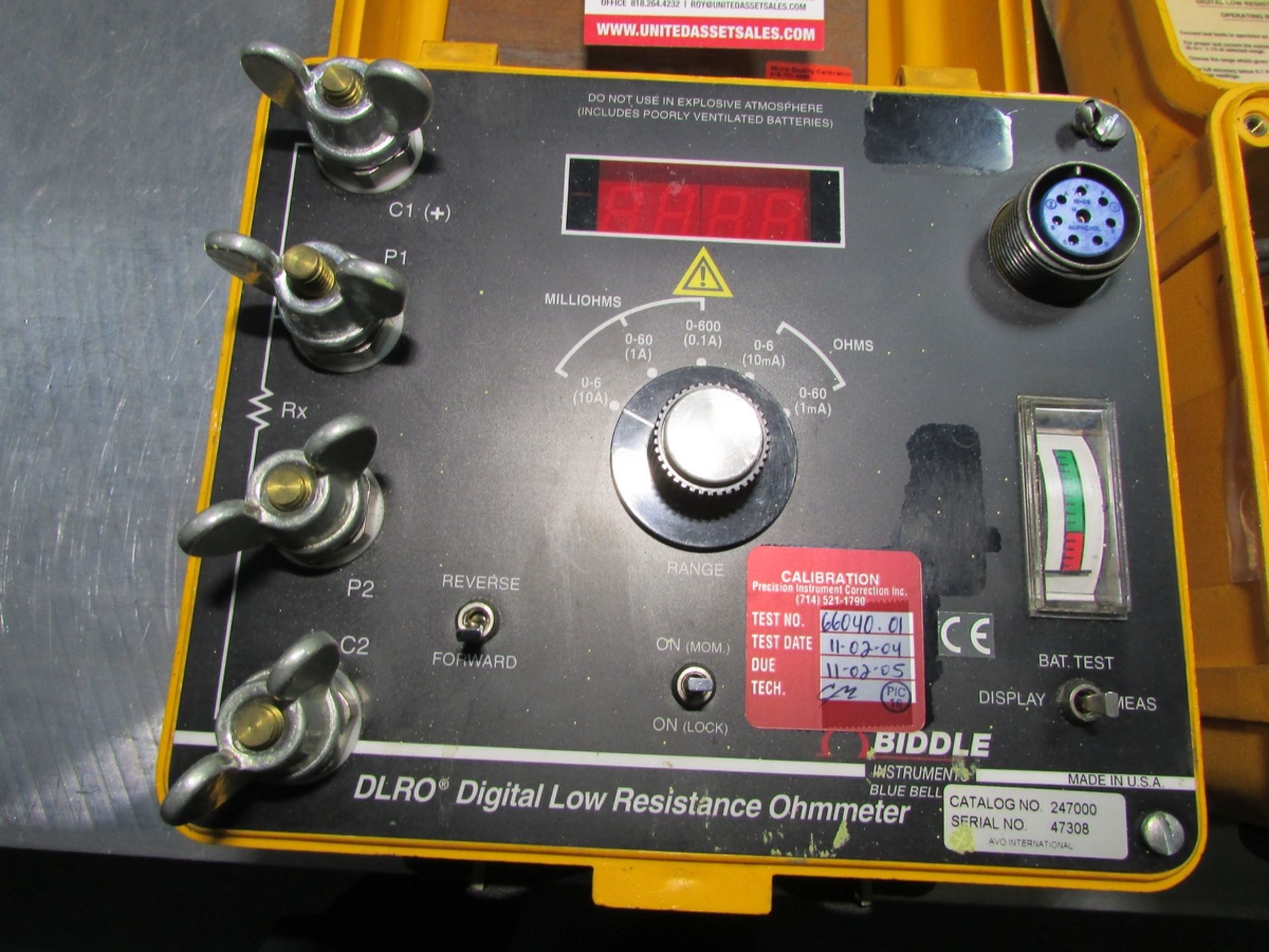 LOT - BIDDLE INSTRUMENTS DIGITAL LOW RESISTANCE OHMMETER, MODEL 247000, W/ (2) PART NO. 15572-1 - Image 2 of 6