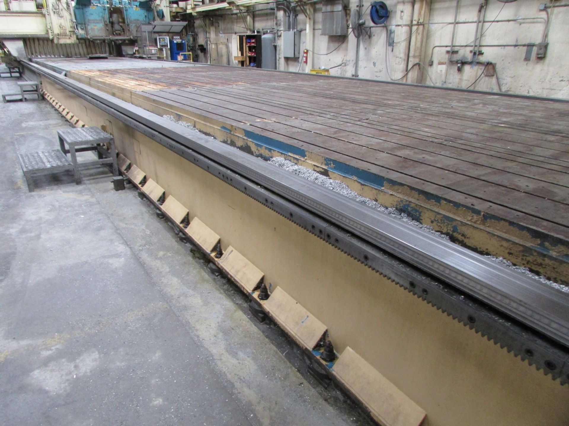 T-SLOTTED GANTRY MILL TABLE, 120' X 160", 125' BEDWAY LENGTH - Image 2 of 18