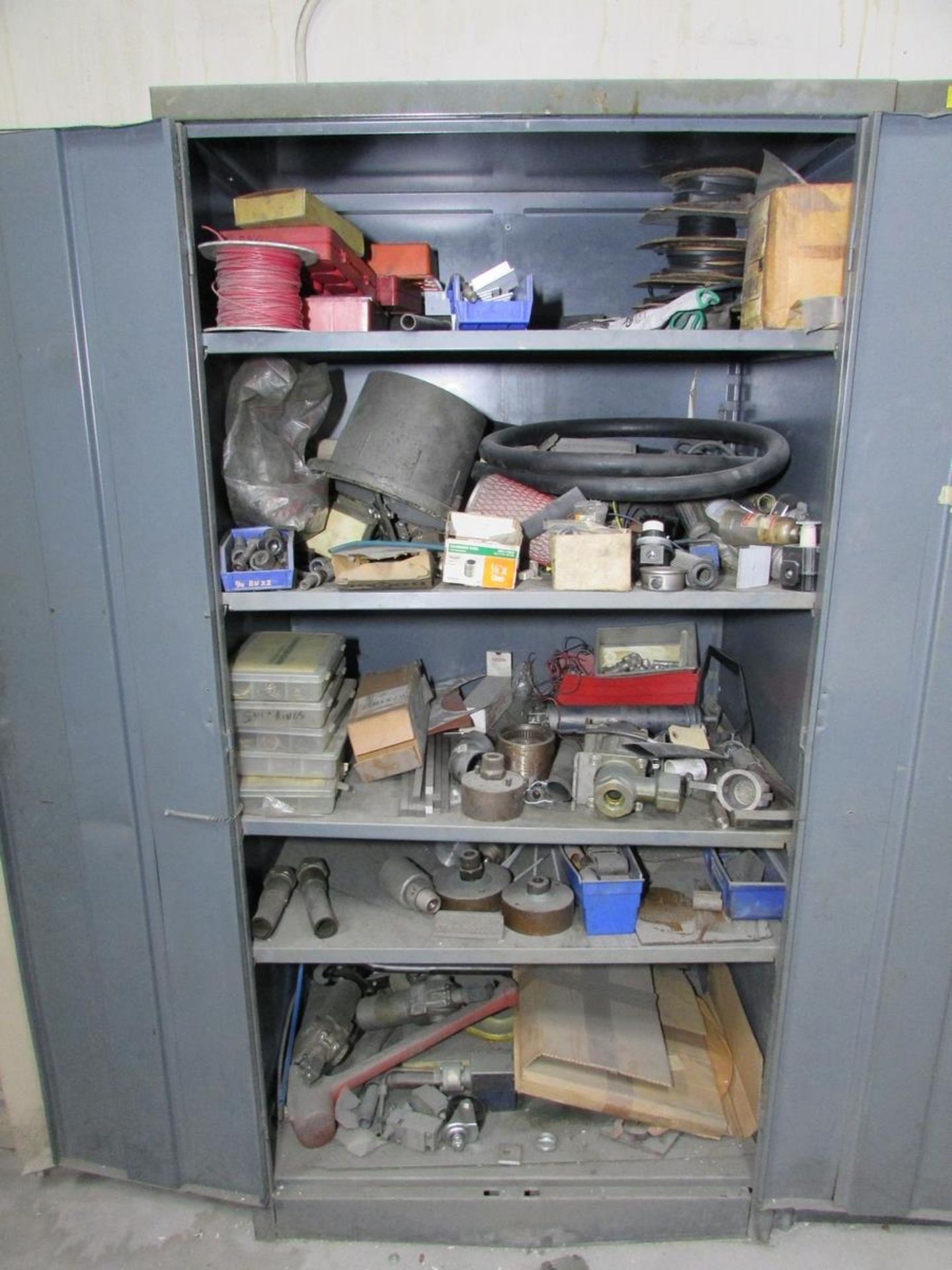 LOT - (3) 2-DOOR CABINETS, W/ CONTENTS: ASSORTED PARTS, FUSES, HARDWARE, ETC. - Image 5 of 10