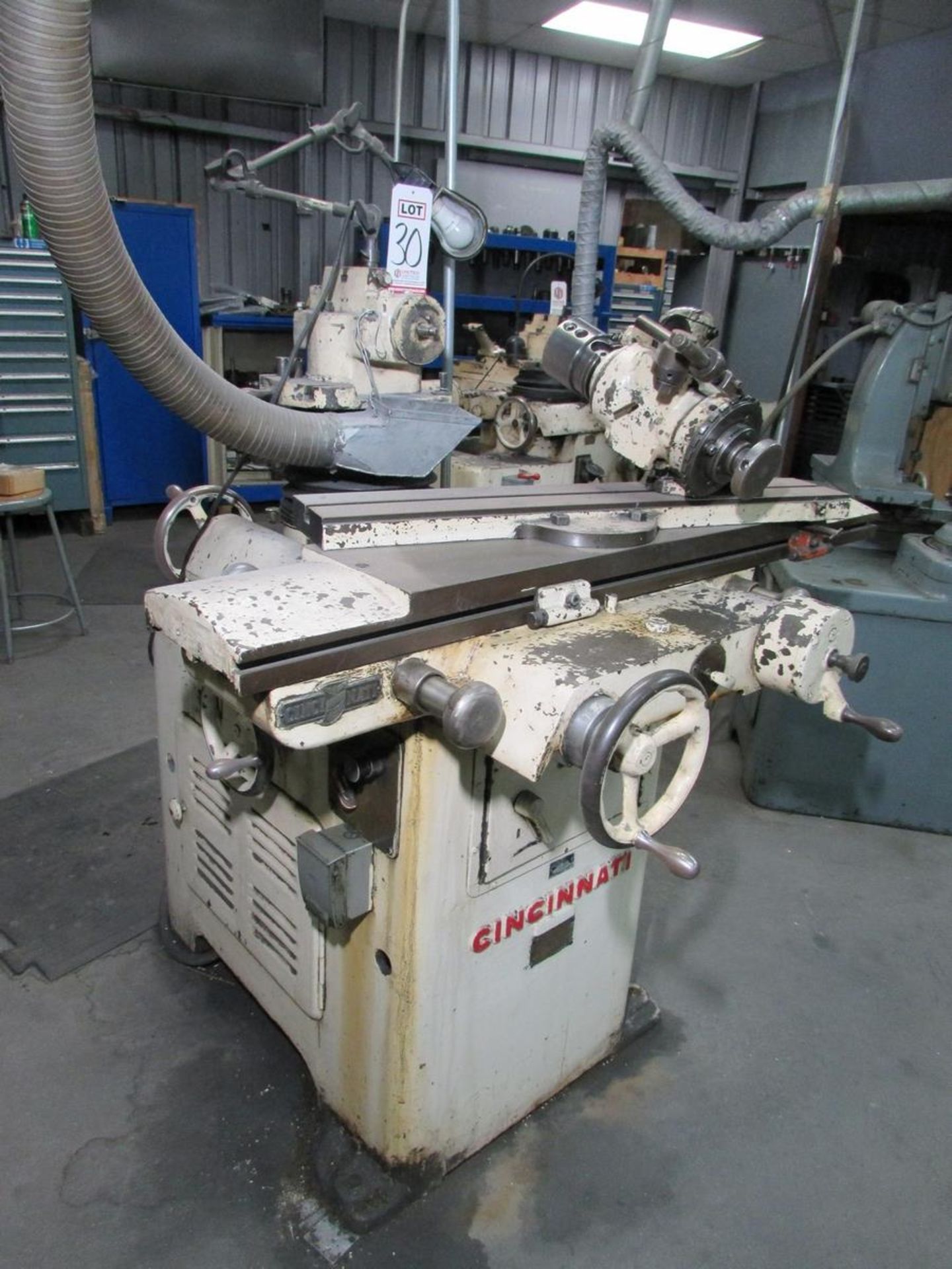 CINCINNATI UNIVERSAL CUTTER AND TOOL GRINDER, MODEL NO. 2, 36" X 5-1/4" T-SLOTTED TABLE, WORKHEAD
