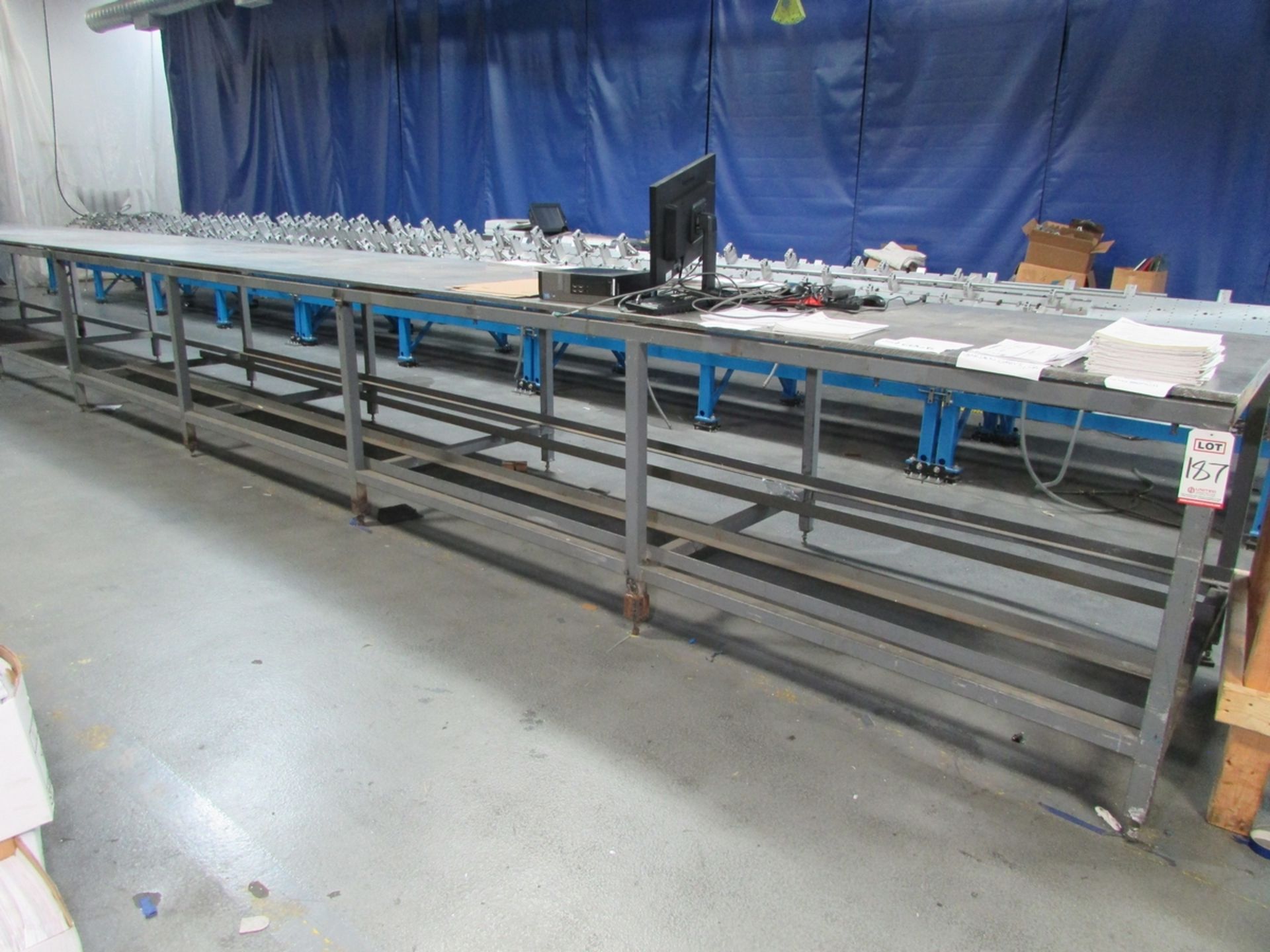 ALUMINUM TOP LAYOUT TABLE, 45' X 4' X 3/4" - Image 4 of 5