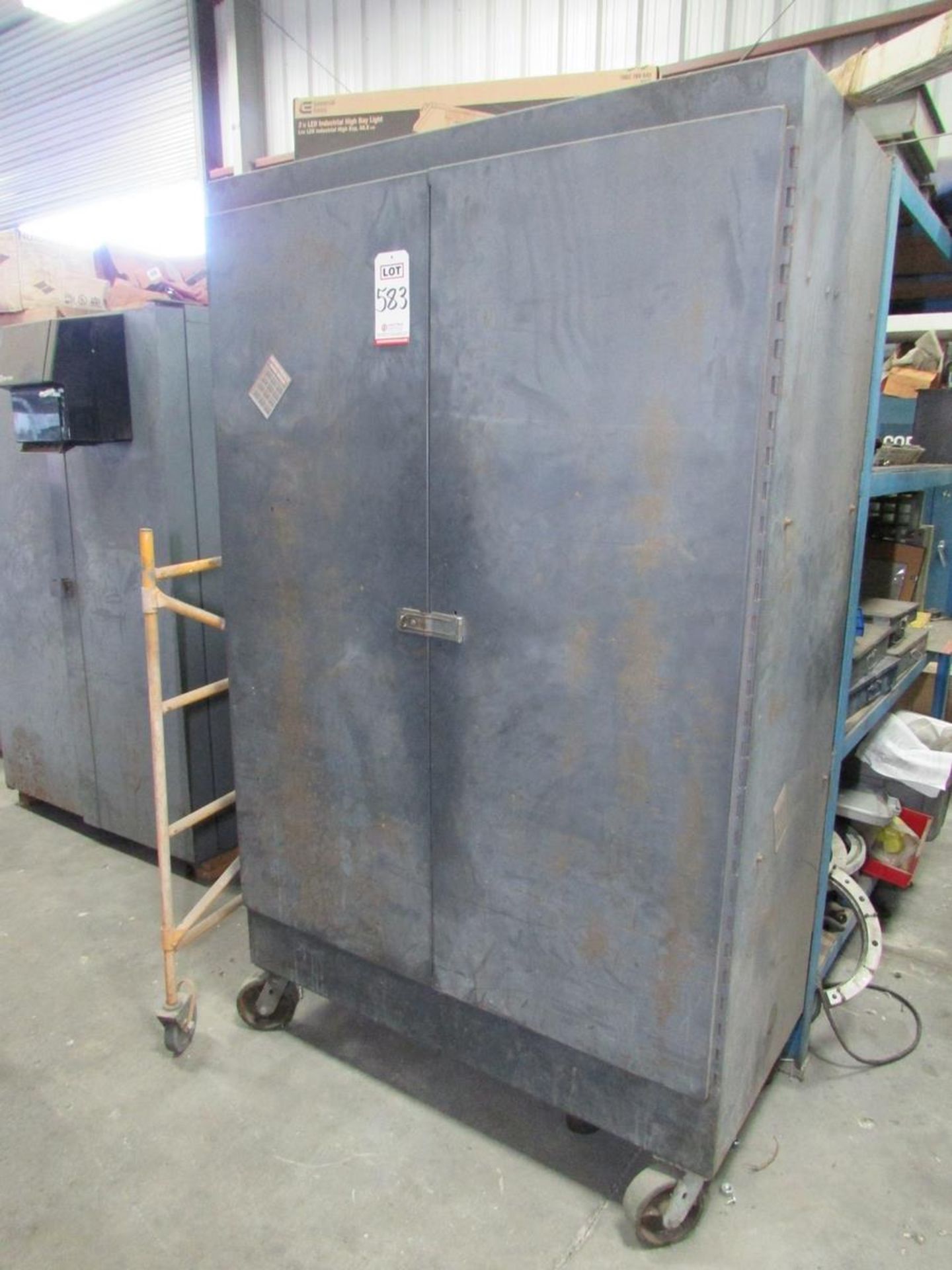 LOT - (1) 2-DOOR CABINET & (1) SHELF UNIT, W/ CONTENTS: ASSORTED PIPE AND CONDUIT FITTINGS,