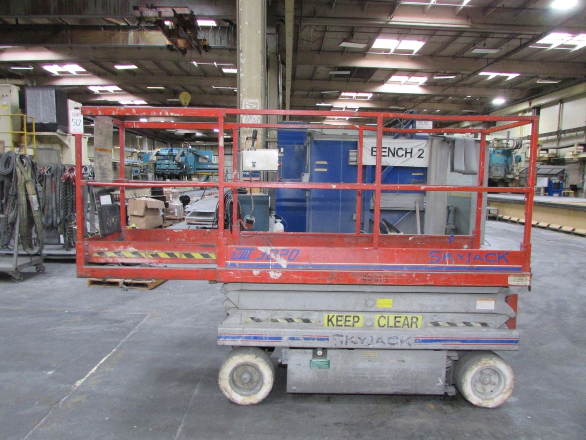 1996 SKYJACK ELECTRIC SCISSOR LIFT, MODEL SJIII 3220, 850 LB CAPACITY, 10' EXTENDED PLATFORM, S/N - Image 2 of 10