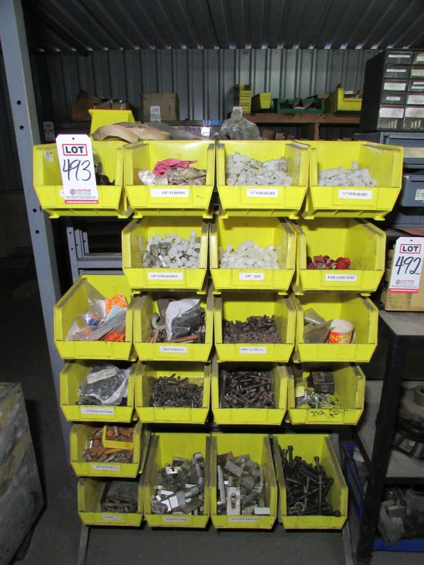 LOT - (10) SHELVING UNITS, W/ MISC. CONTENTS: LARGE ASSORTMENT OF HARDWARE, NUTS, BOLTS, FITTINGS, - Image 16 of 17