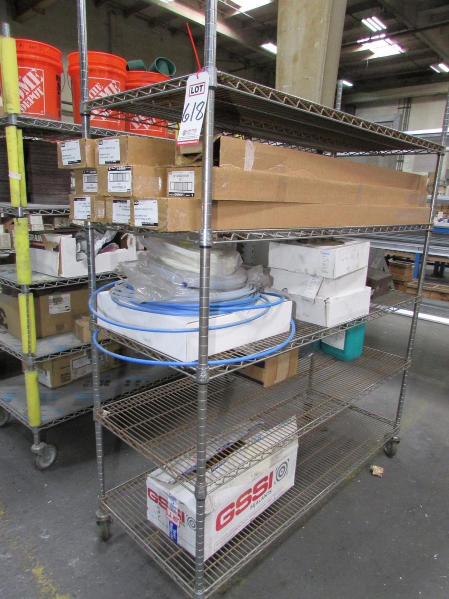 LOT - (5) NEXEL ROLLING WIRE RACKS, W/ CONTENTS: LARGE ASSORTMENT OF ABRASIVE CONSUMABLES - Image 2 of 15