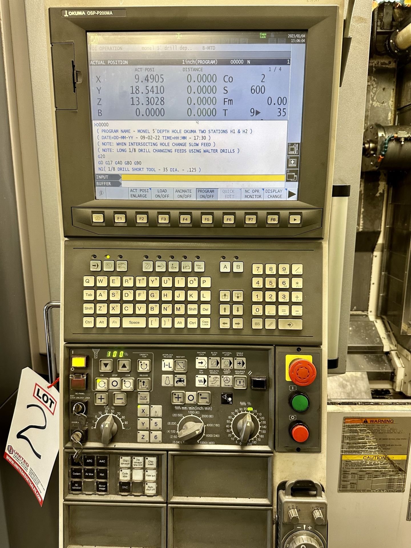 2011 OKUMA MB-4000H HORIZONTAL MACHINING CENTER, OSP-P200MA CNC CONTROL, XYZ TRAVELS: 22" X 22" X - Image 5 of 27