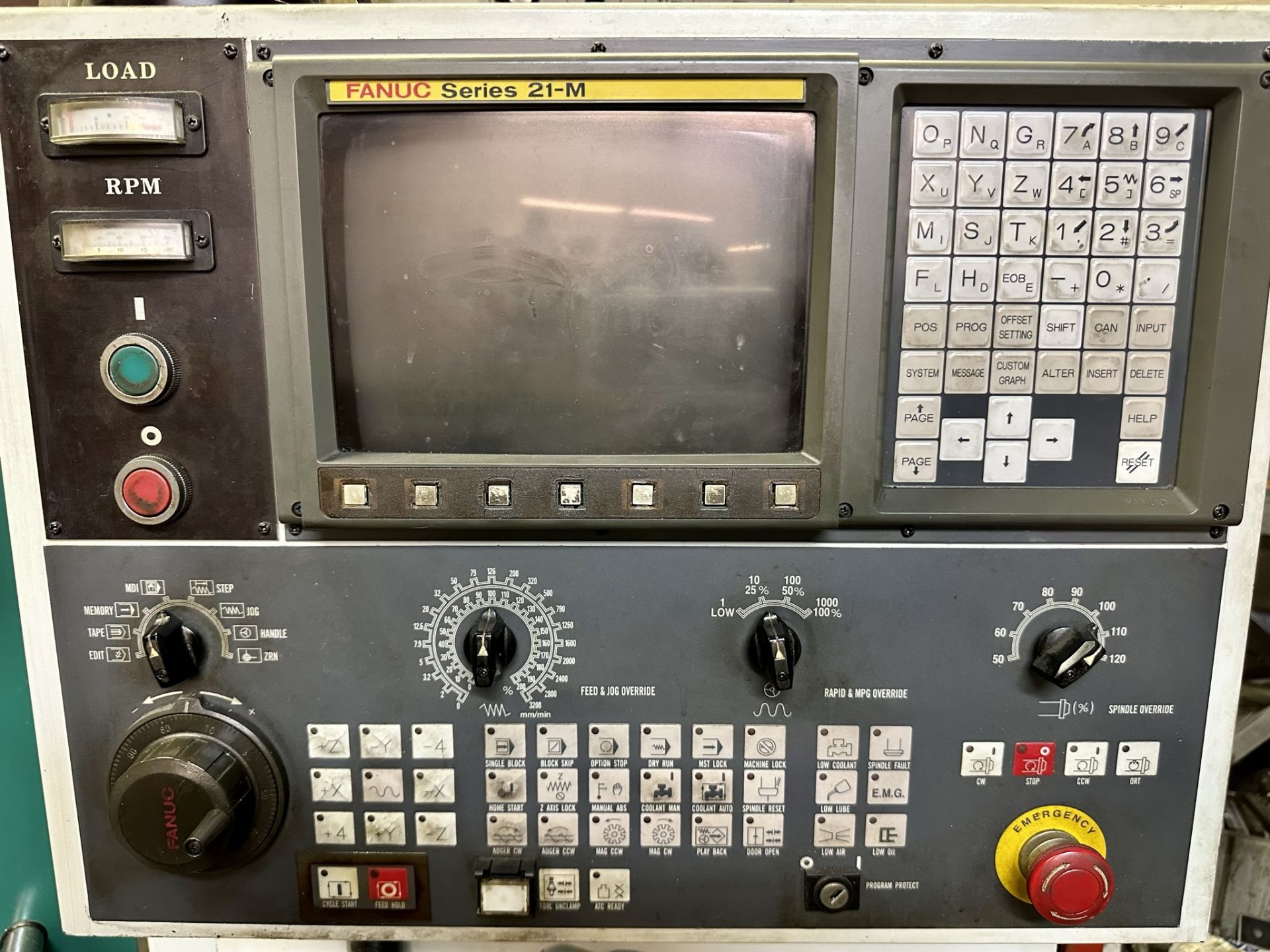 2001 LITZ LV-760 VERTICAL MACHINING CENTER, FANUC SERIES 21-M CNC CONTROL, 24 ATC, CHIP AUGER, S/N - Image 9 of 13