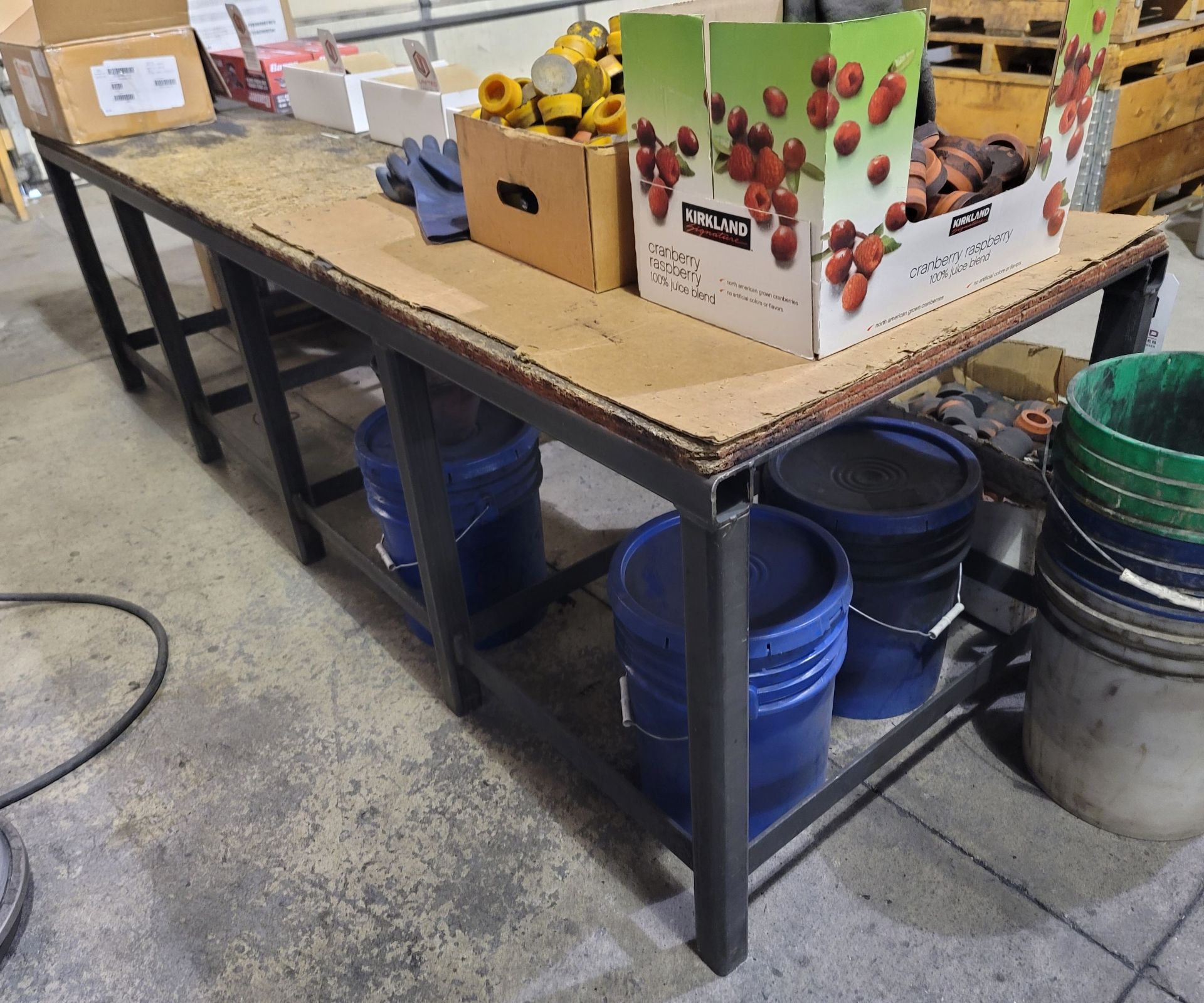METAL FRAME BENCH, 8' X 30" X 27" HT, CONTENTS NOT INCLUDED - Image 2 of 2