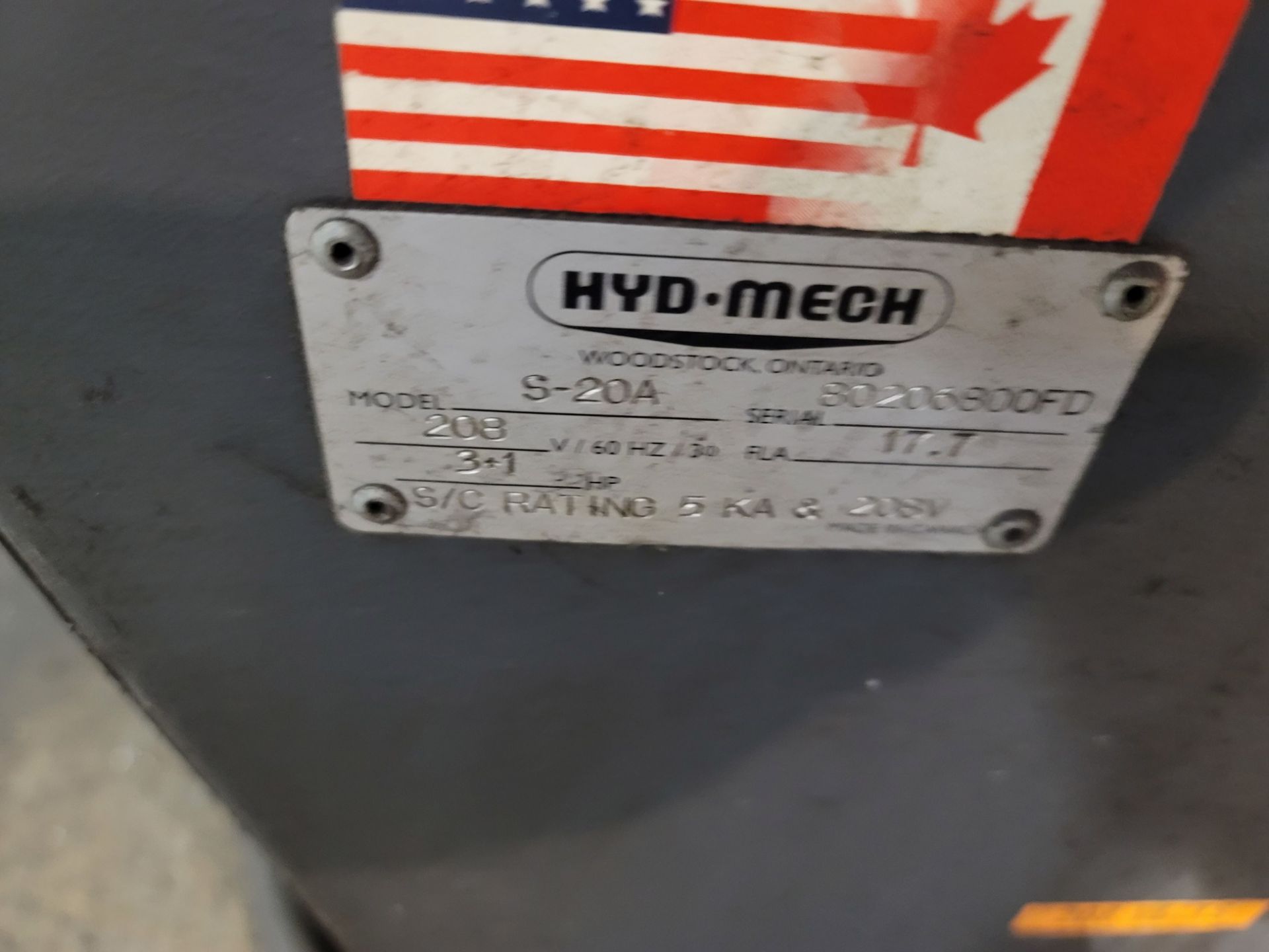 HYD-MECH S-20A HORIZONTAL BAND SAW, SERIES II, MITSUBISHI GOT 2000 CONTROL, FULLY AUTOMATIC, 90 - Image 8 of 10