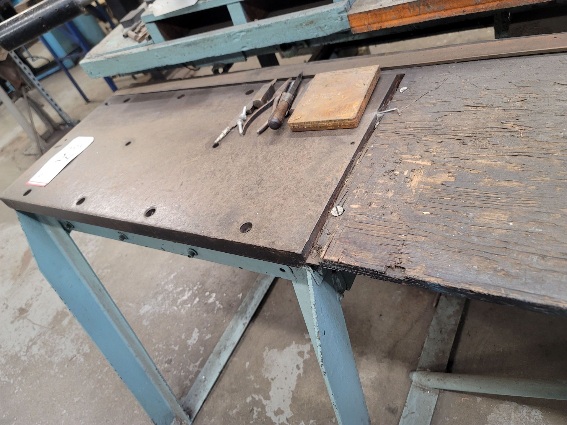 METAL WORKBENCH, 32" X 16" X 36" HT W/ 1-1/2" THICK TOP - Image 3 of 3