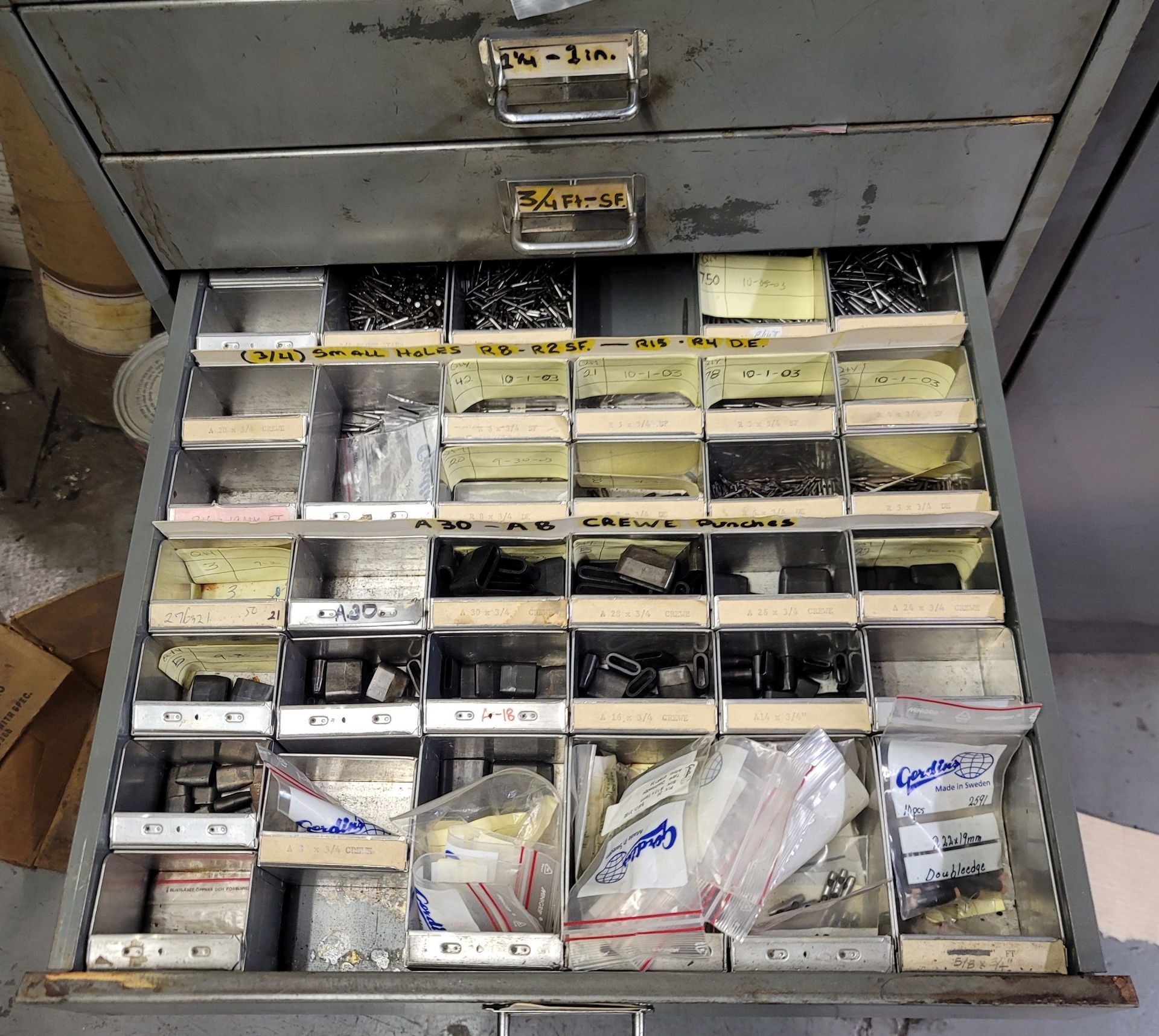 LOT - CABINET, W/ CONTENTS AND ITEMS ON TOP, FEED THRU PUNCHES - Image 6 of 7