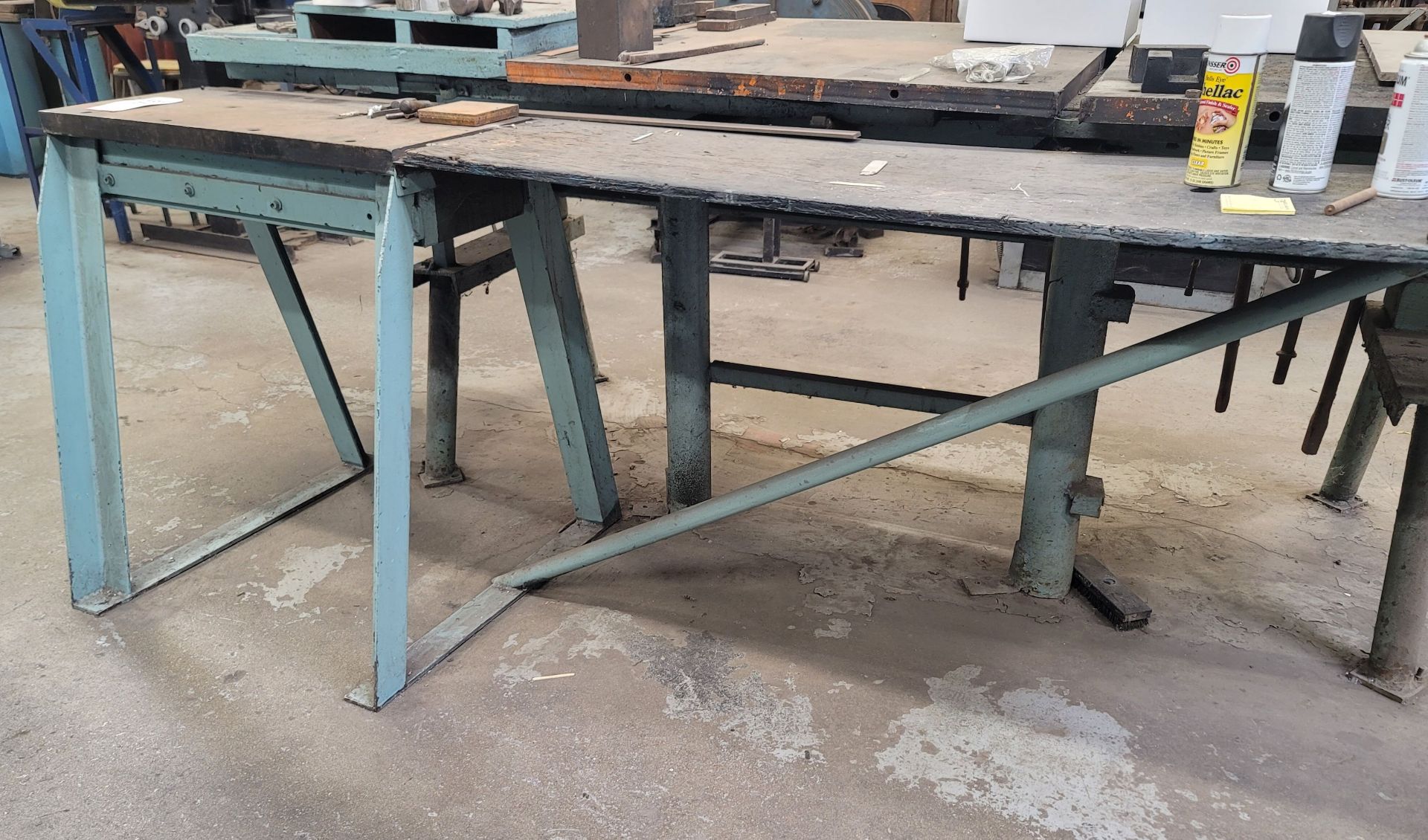 METAL WORKBENCH, 32" X 16" X 36" HT W/ 1-1/2" THICK TOP - Image 2 of 3