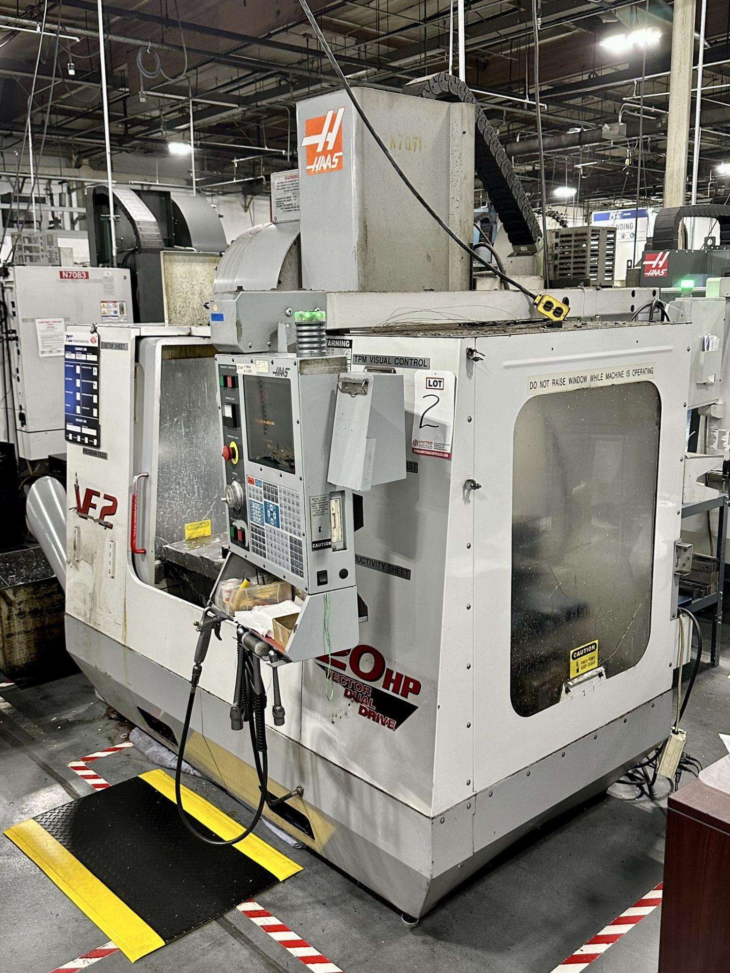 2002 HAAS VF-2D VERTICAL MACHINING CENTER, XYZ TRAVELS: 30" X 16" X 20", 36" X 14" TABLE, 20 HP, 7, - Image 6 of 25