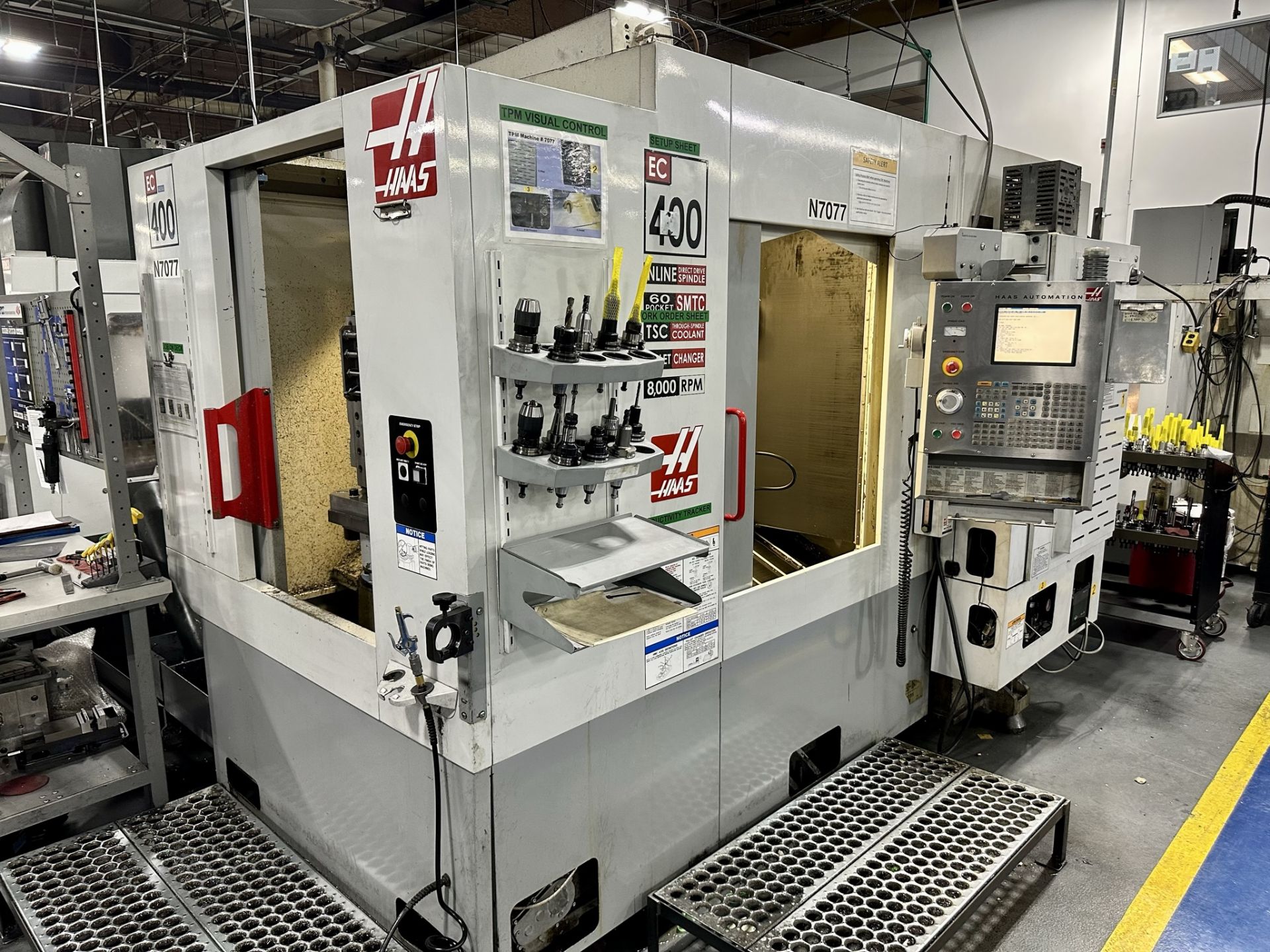 2005 HAAS EC400-4AX HORIZONTAL MACHINING CENTER, FULL 4TH AXIS, XYZ TRAVELS: 20'' X 20'' X 20'',