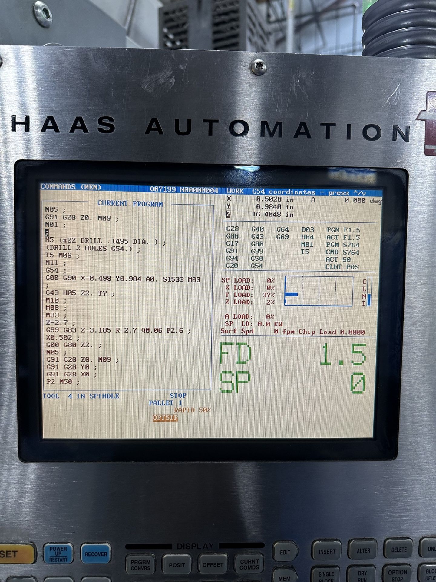 2005 HAAS EC400-4AX HORIZONTAL MACHINING CENTER, FULL 4TH AXIS, XYZ TRAVELS: 20'' X 20'' X 20'', - Image 40 of 40