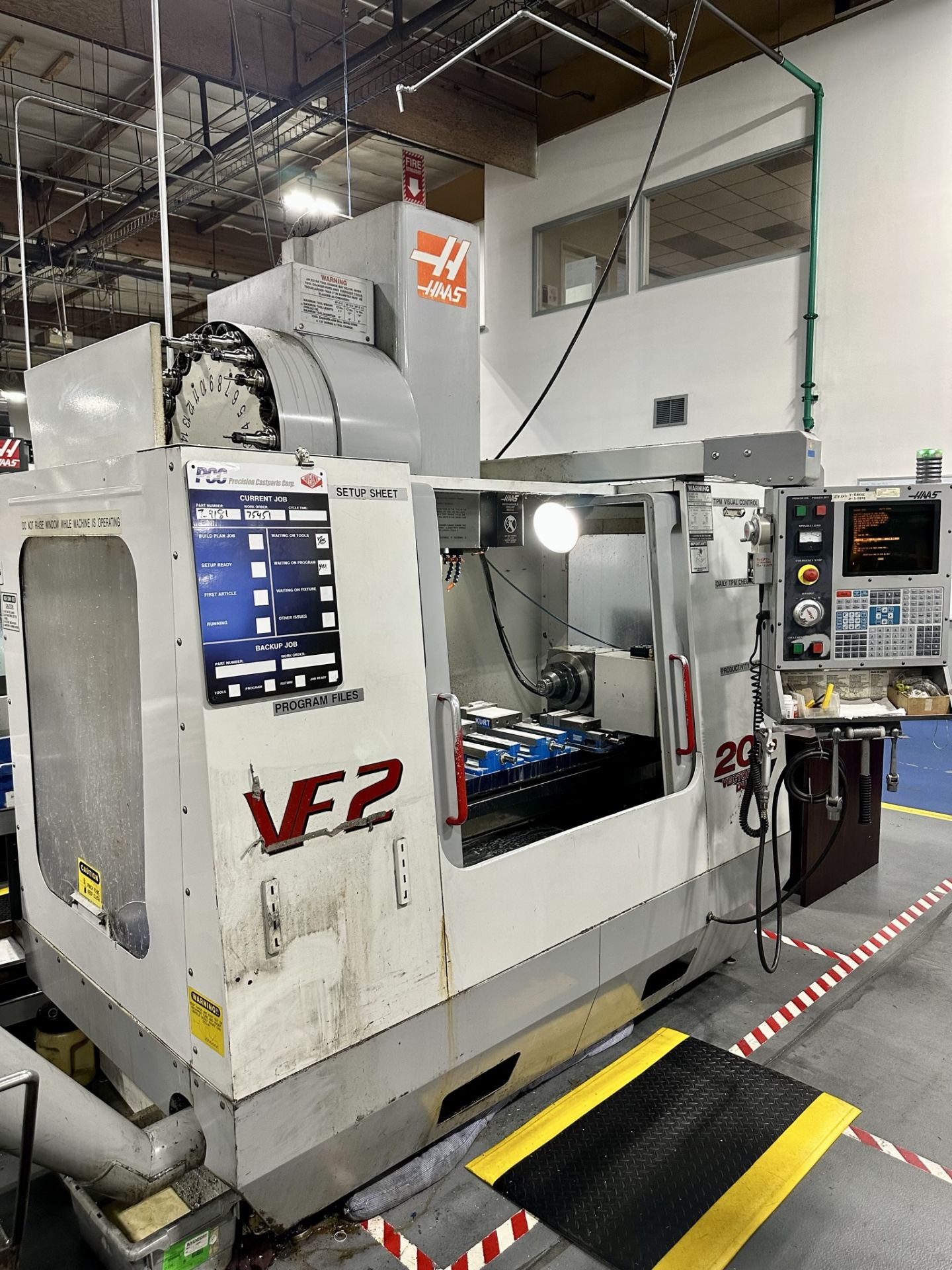 2002 HAAS VF-2D VERTICAL MACHINING CENTER, XYZ TRAVELS: 30" X 16" X 20", 36" X 14" TABLE, 20 HP, 7, - Image 21 of 25