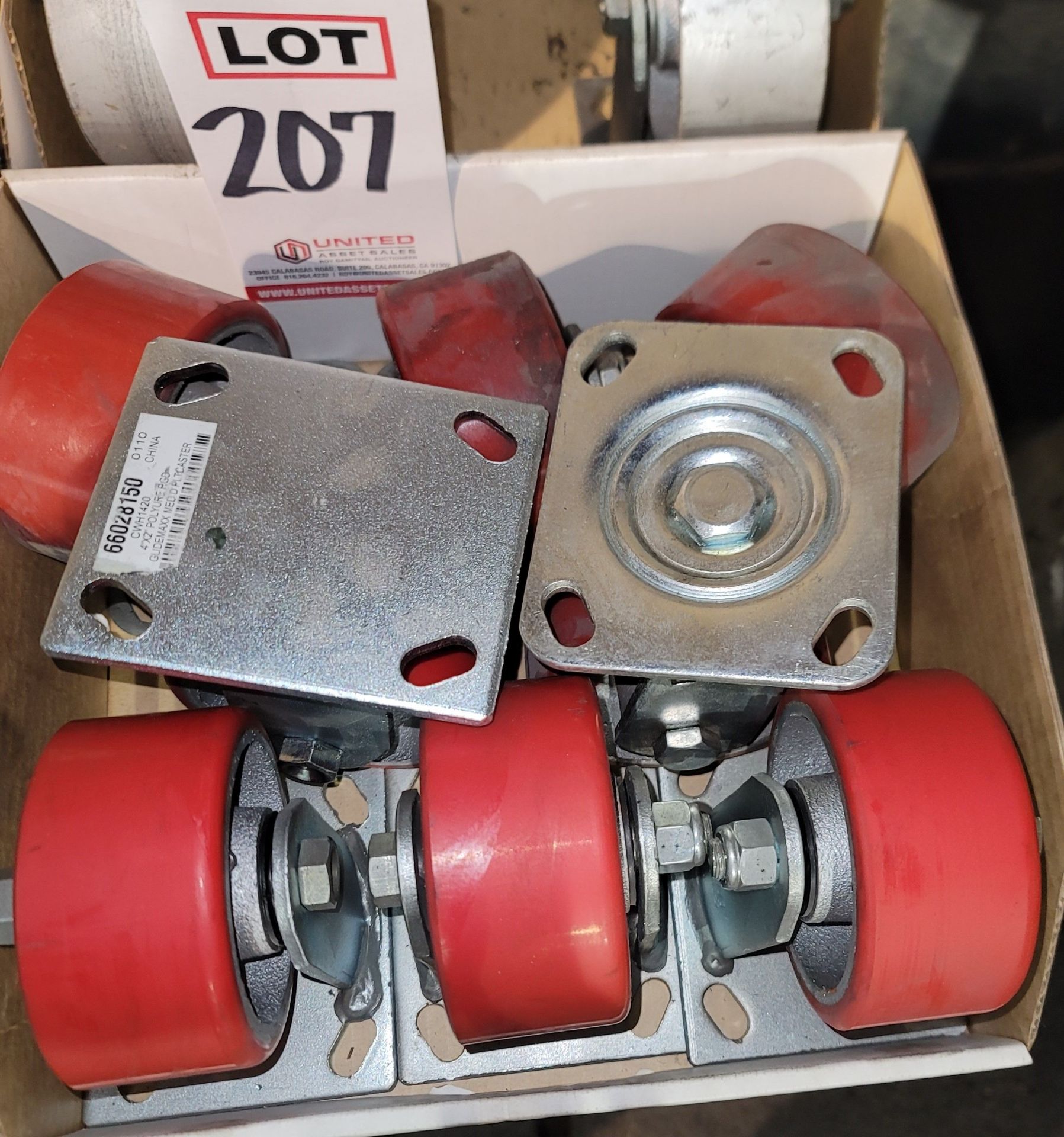 LOT - (8) 4" X 2" POLY CASTERS